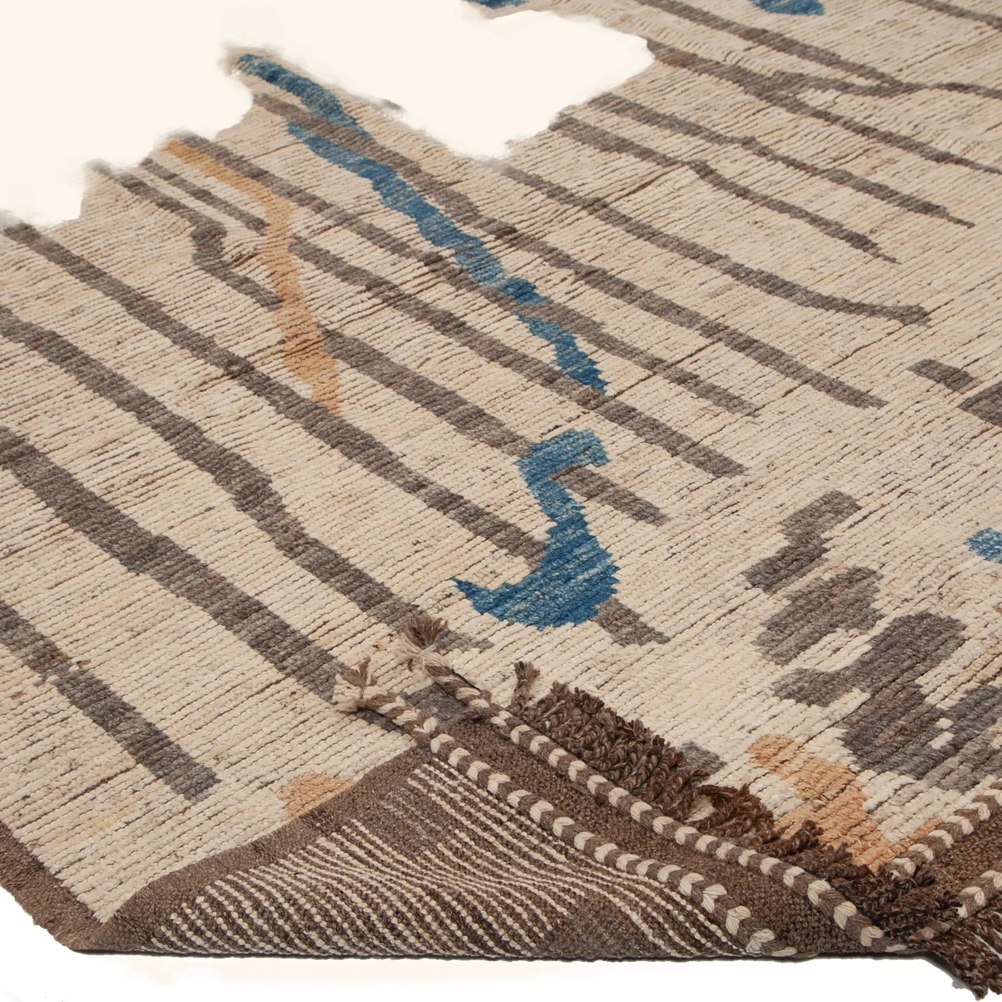Brown Moroccan Modern Wool Rug - 9'1'' x 12'2'' - Image 4