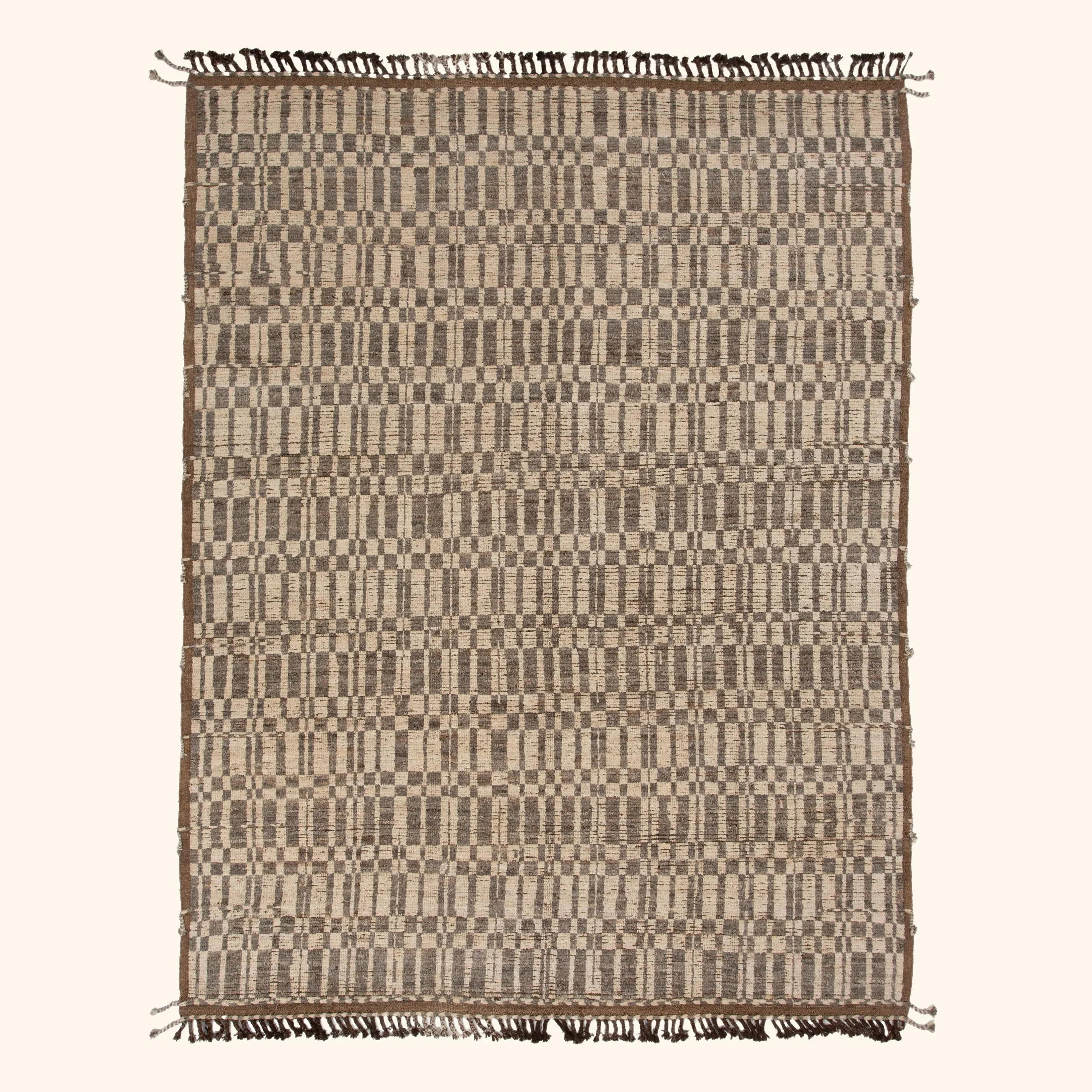 Brown Modern Wool Rug - 10' x 13'3''