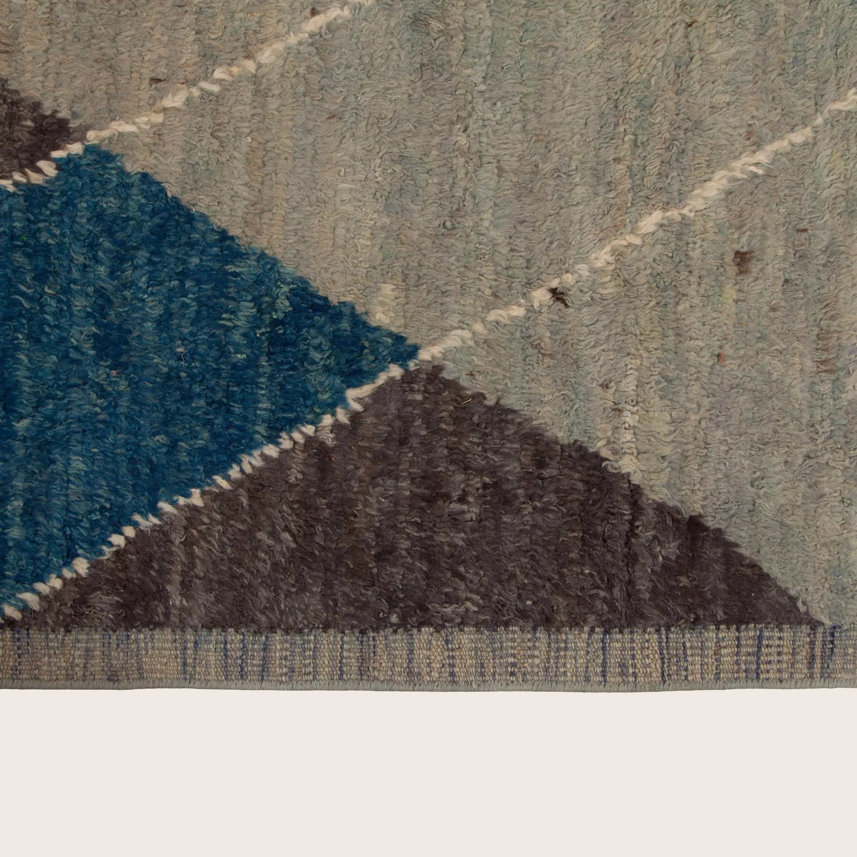 Blue & Grey Modern Wool Rug - 10'8'' x 14'4'' - Image 5