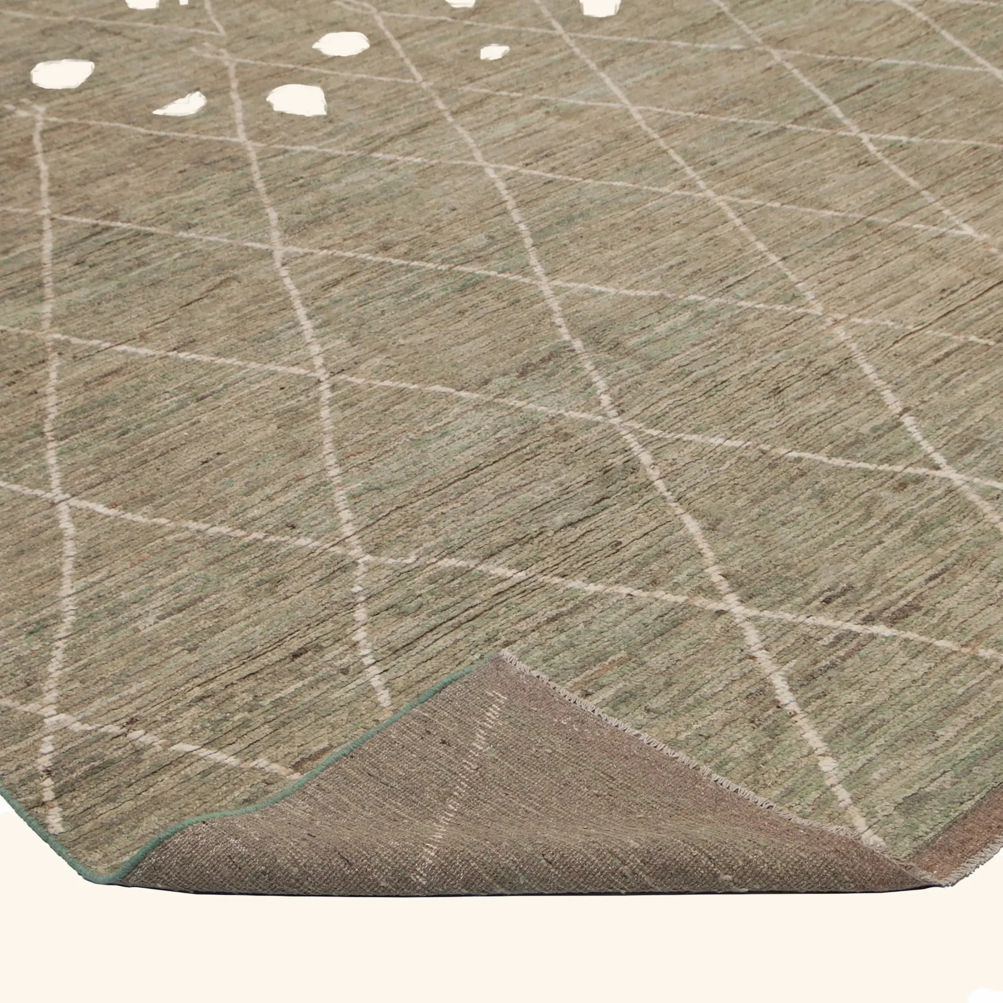 Light Blue & Brown Modern Wool Rug - 13'3'' x 19' - Image 4