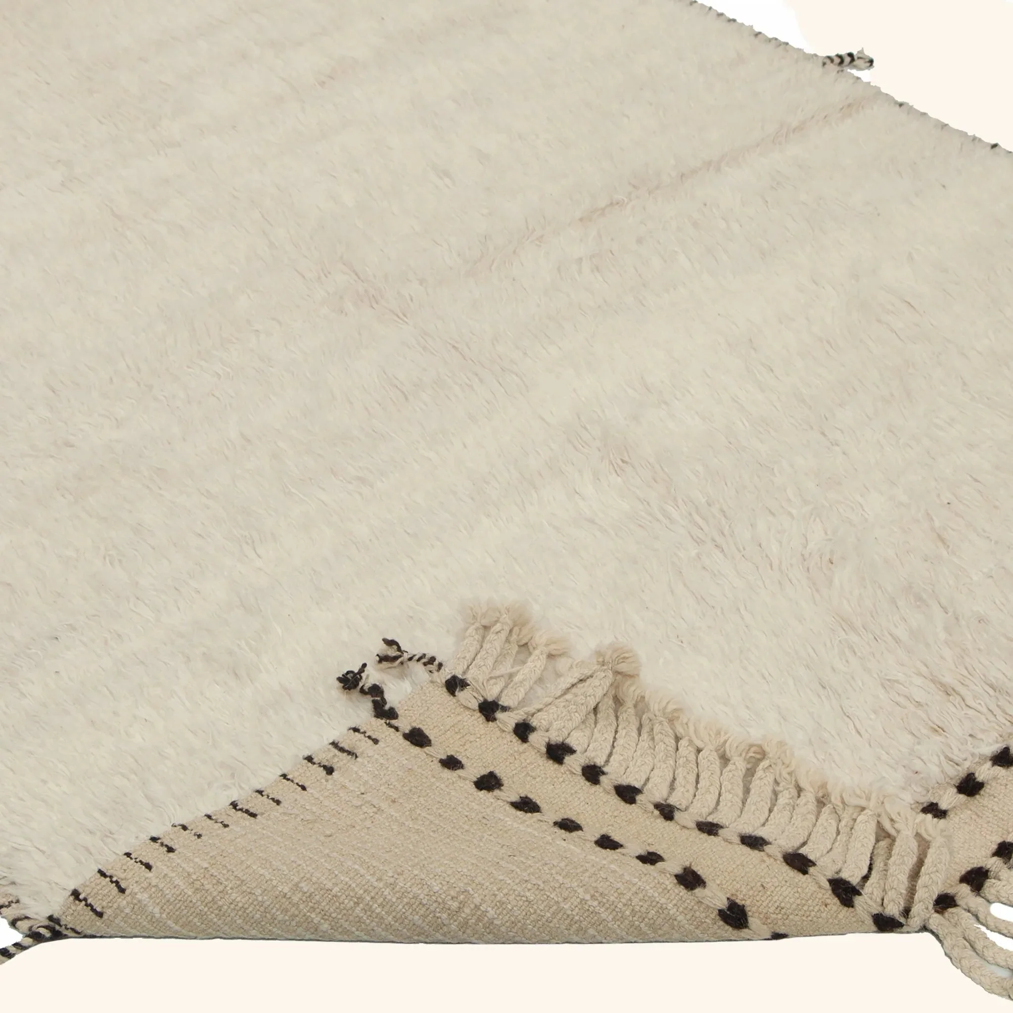 Cream Modern Wool Rug - 5'1'' x 6'9'' - Image 4