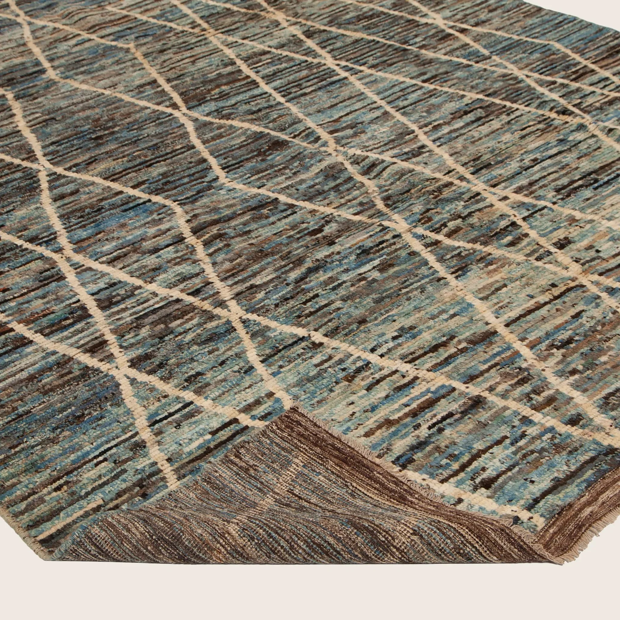 Blue Moroccan Wool Rug - 8'1" x 9'10" - Image 5
