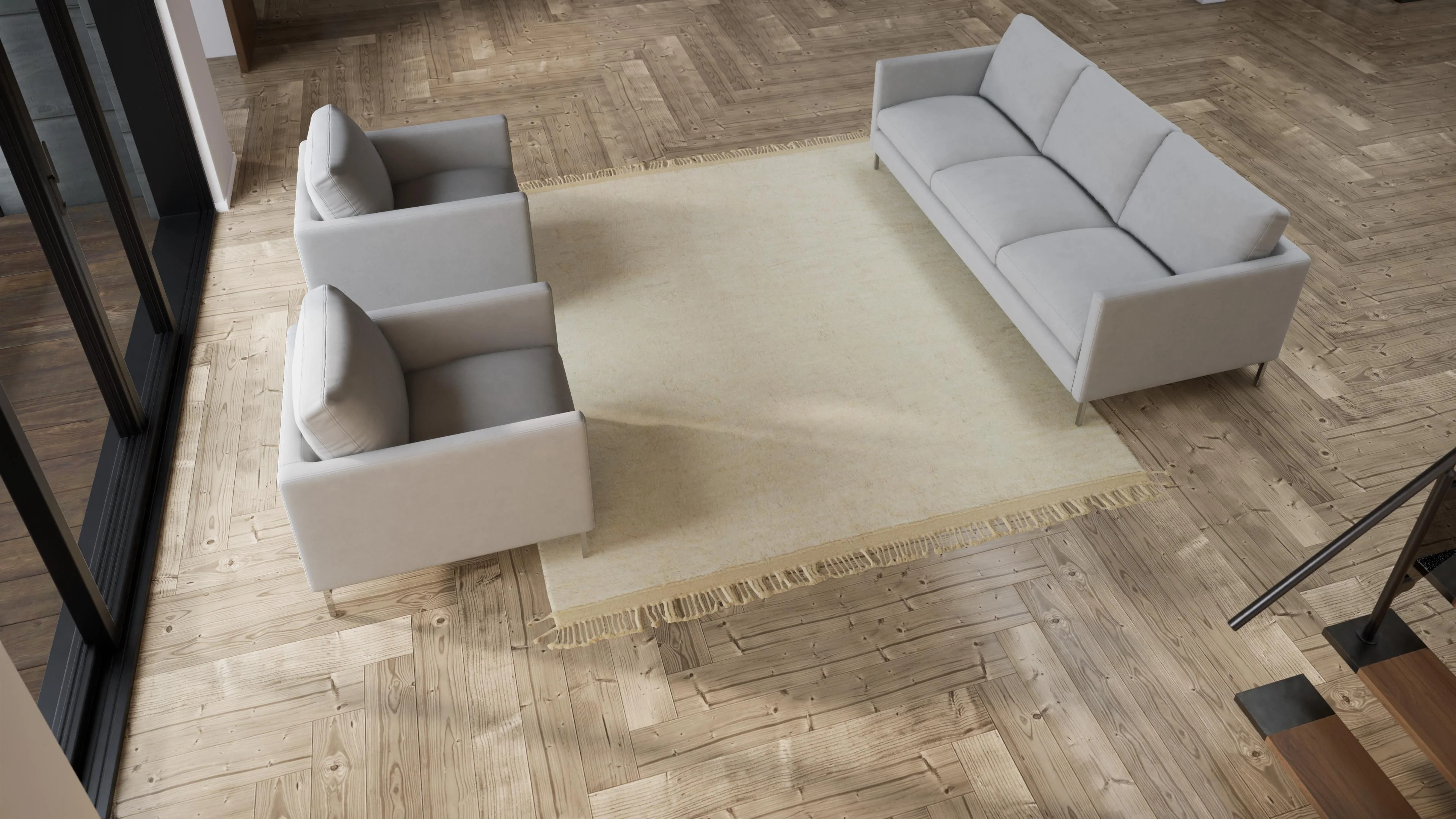 Multi Modern Wool Rug - 8'4'' x 9'11'' - Image 7