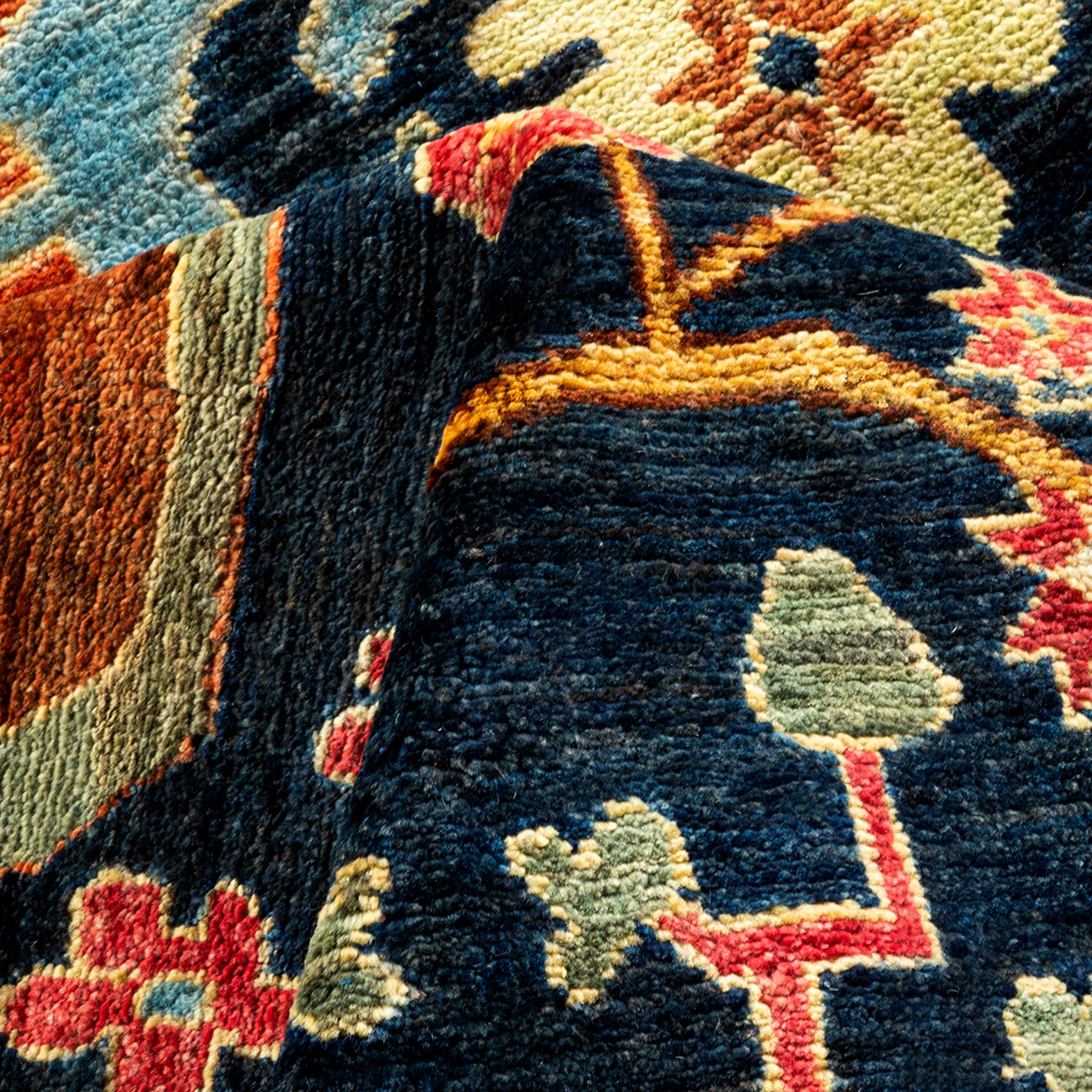 Blue Traditional Serapi Wool Rug - 8'10" x 11'8" - Image 7