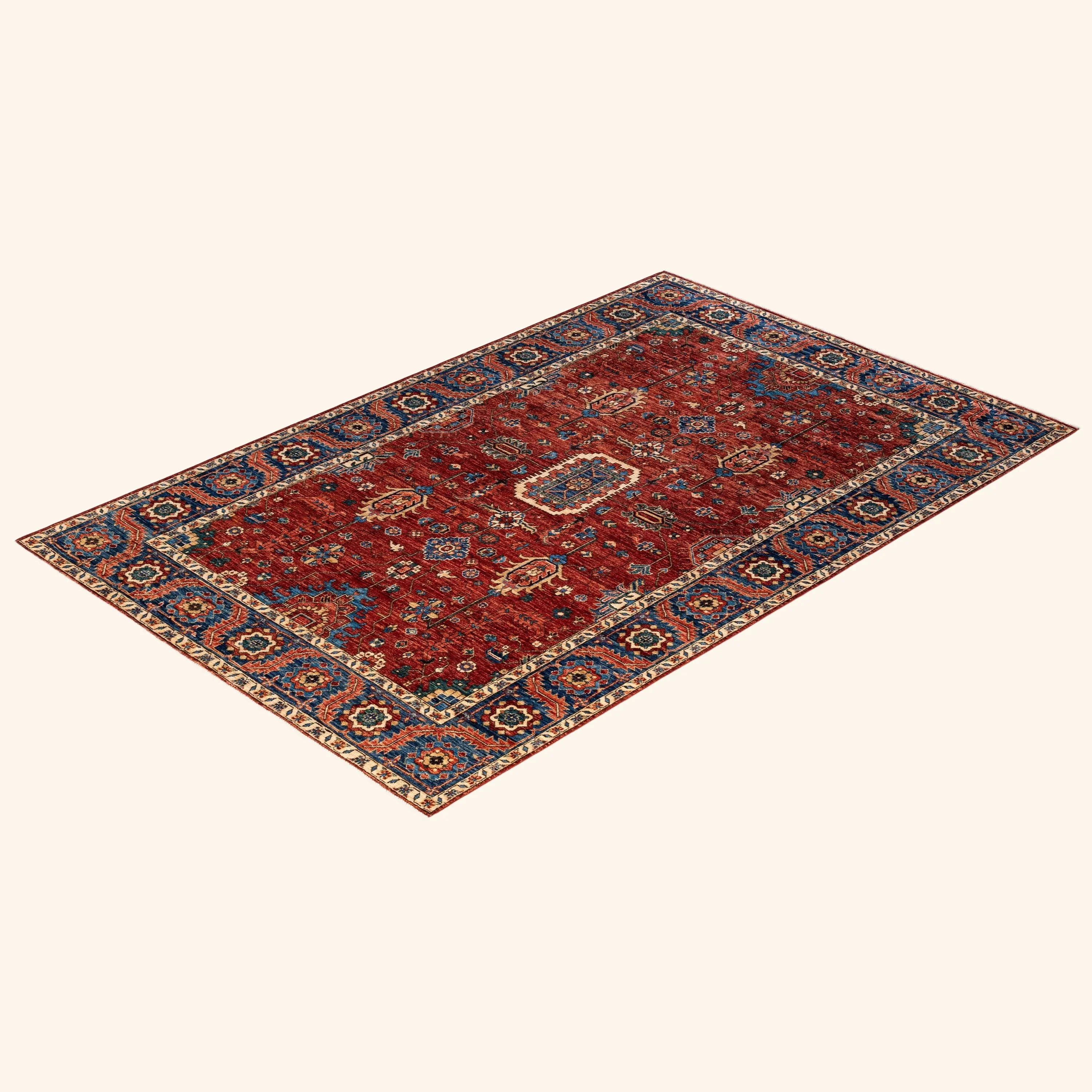 Red Traditional Serapi Wool Rug - 5'10" x 9'1" - Image 8