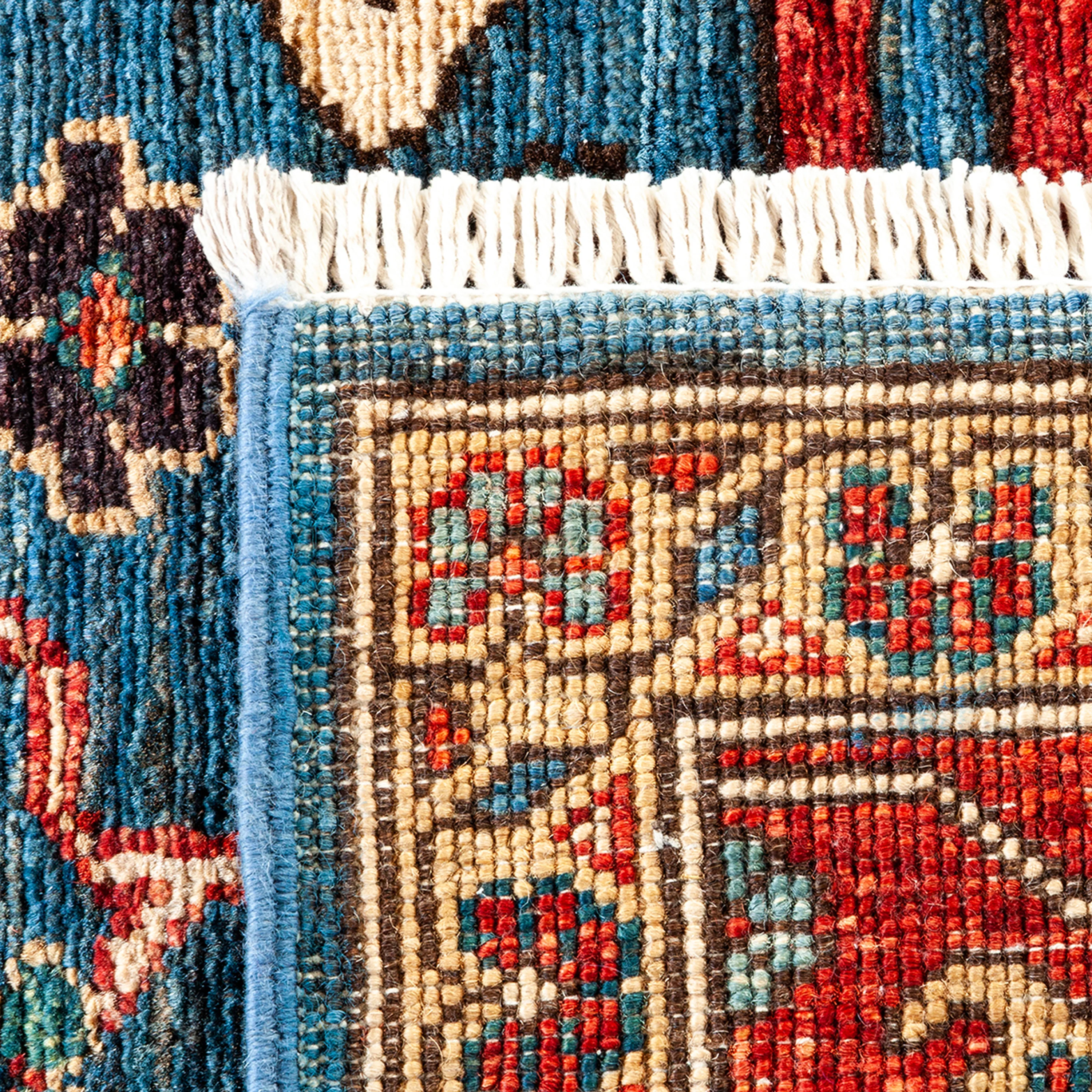 Blue Traditional Serapi Wool Rug - 6'1" x 8'8" - Image 5