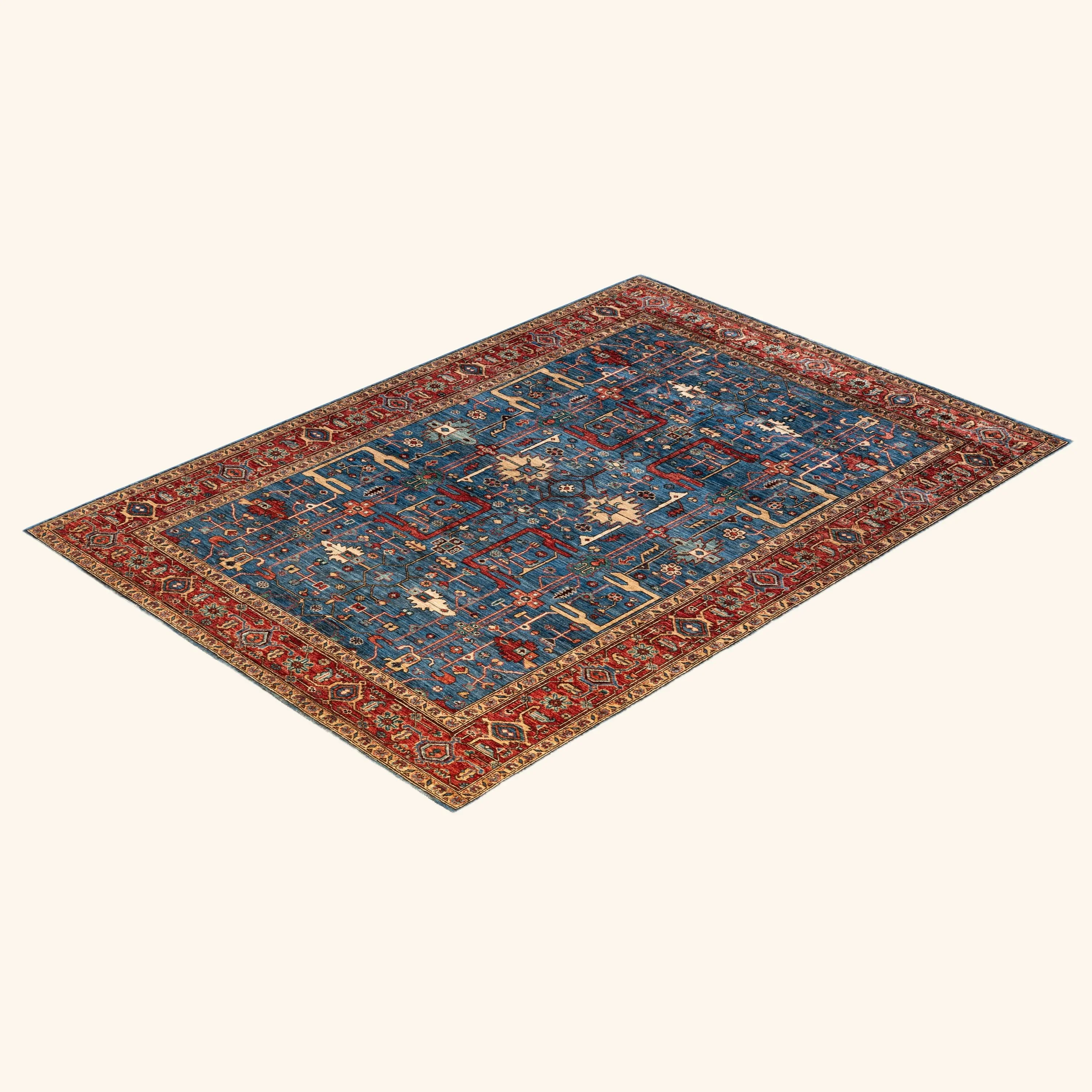 Blue Traditional Serapi Wool Rug - 6'1" x 8'8" - Image 8