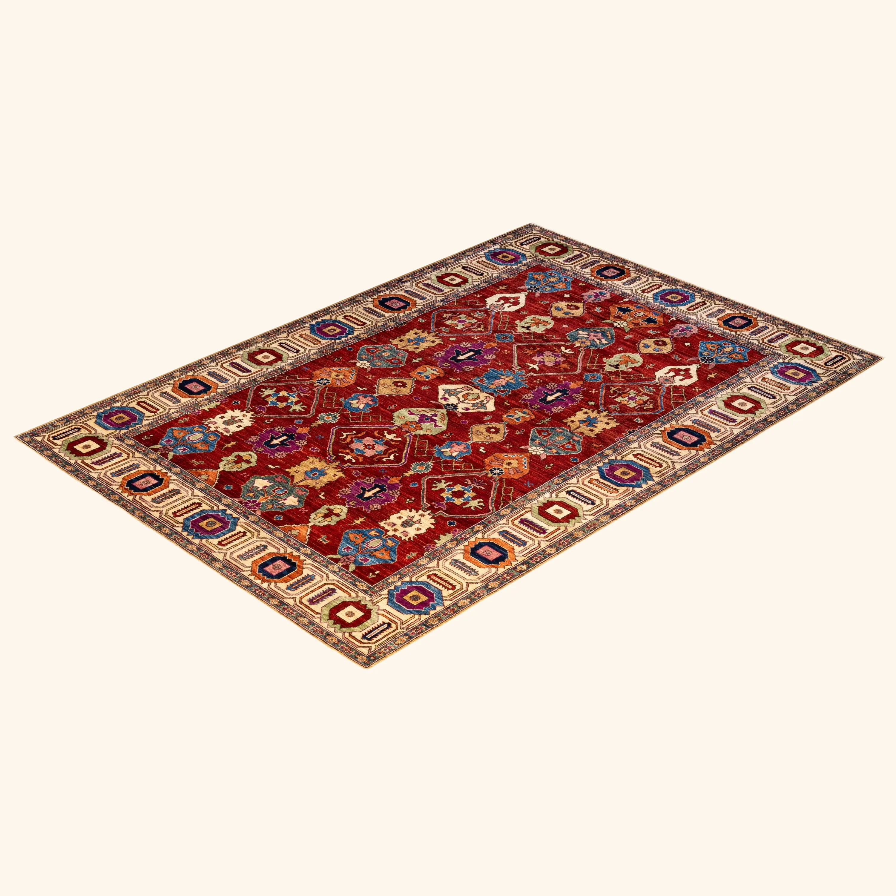 Red Traditional Serapi Wool Rug - 6'5" x 9'4" - Image 8