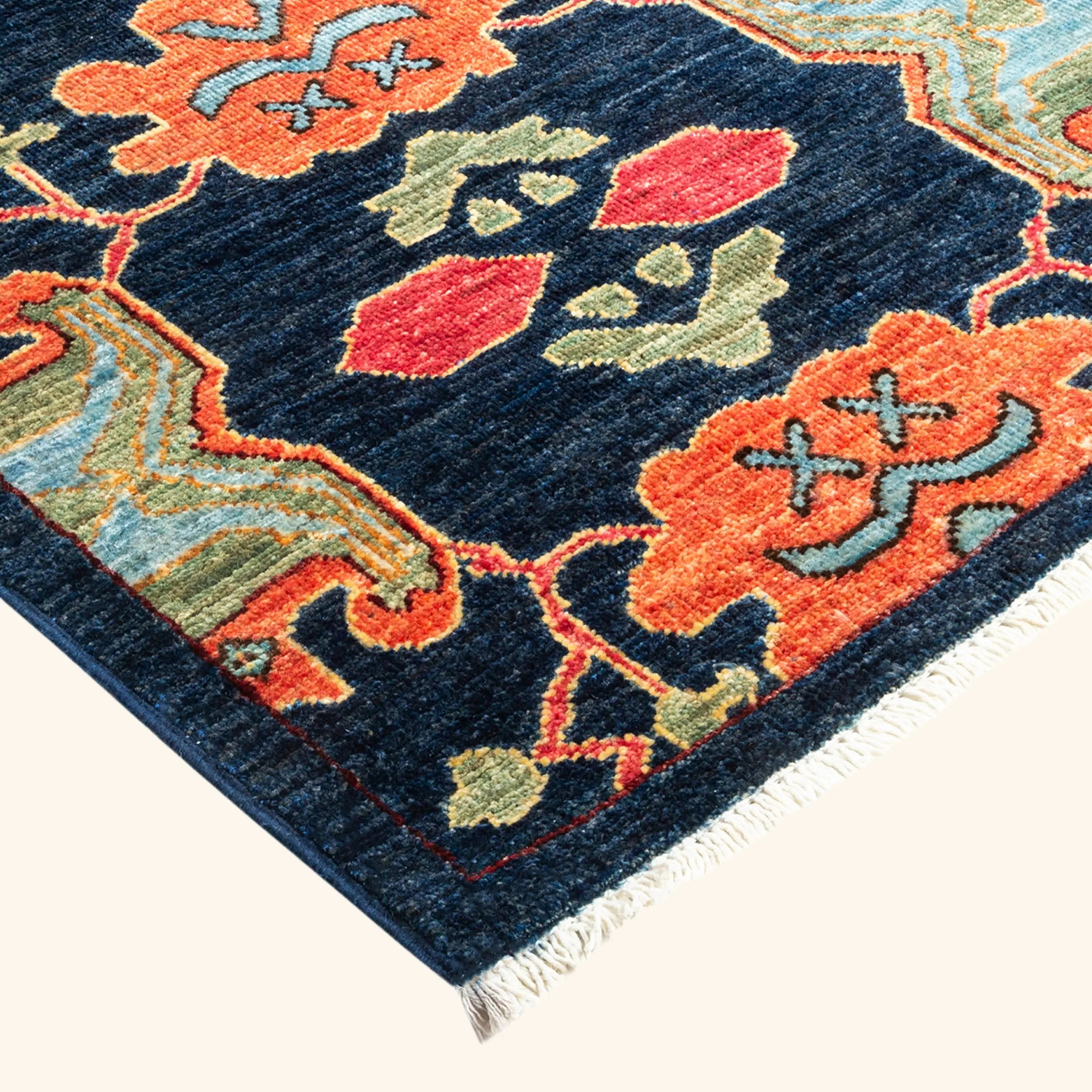 Blue Traditional Serapi Wool Rug - 6'3" x 8'9" - Image 2