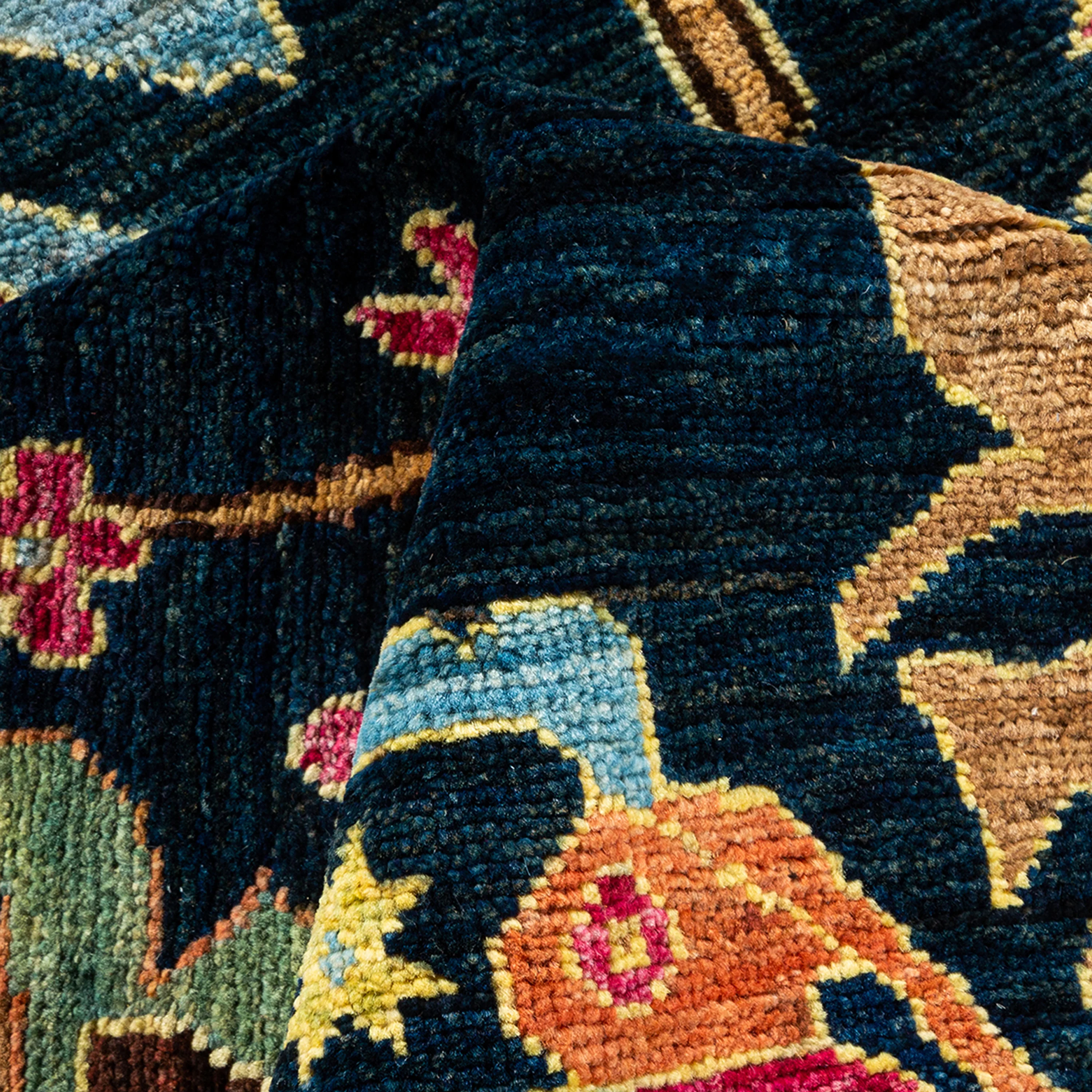 Blue Traditional Serapi Wool Rug - 6'6" x 9'6" - Image 7
