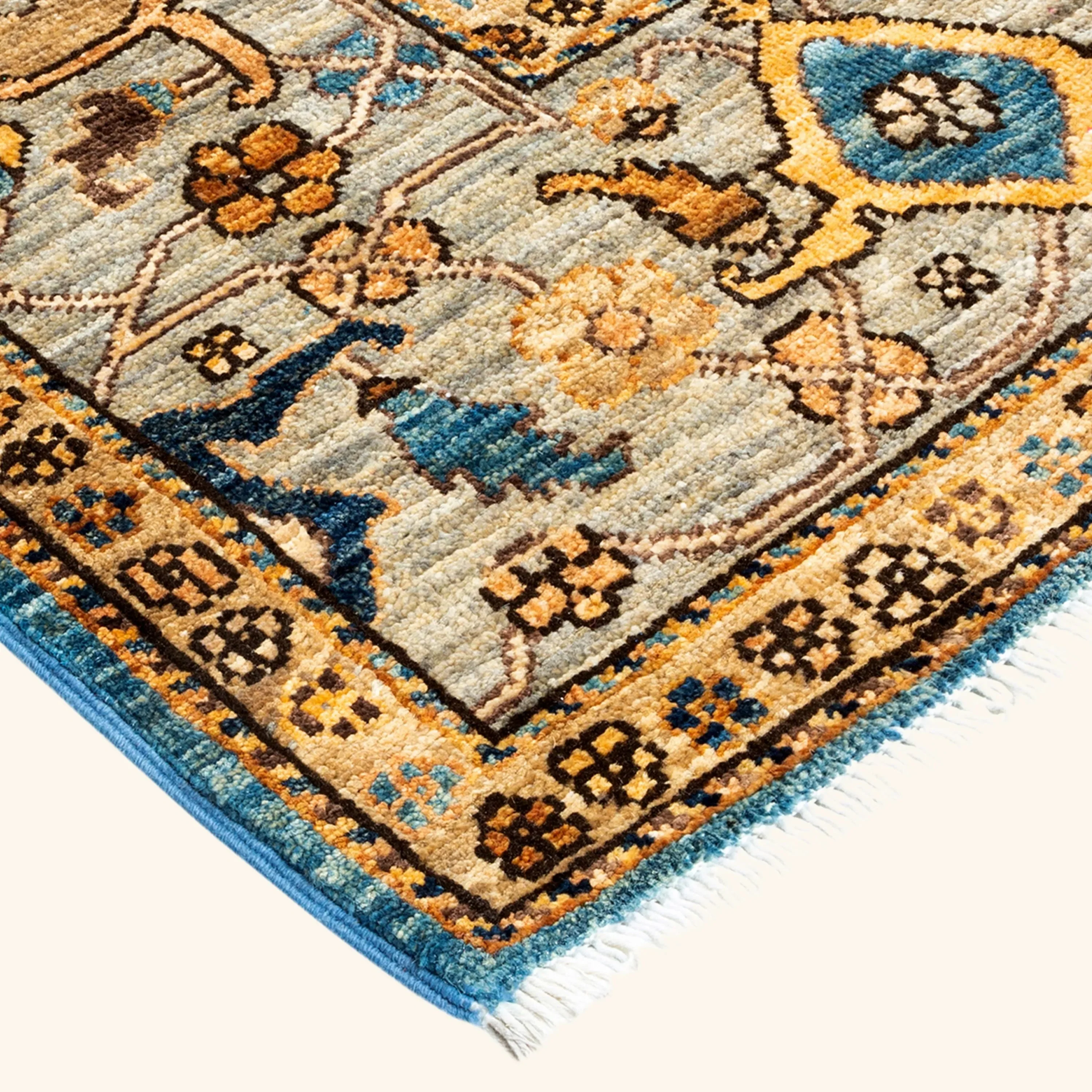 Blue Traditional Serapi Wool Rug - 6'2" x 8'10" - Image 2