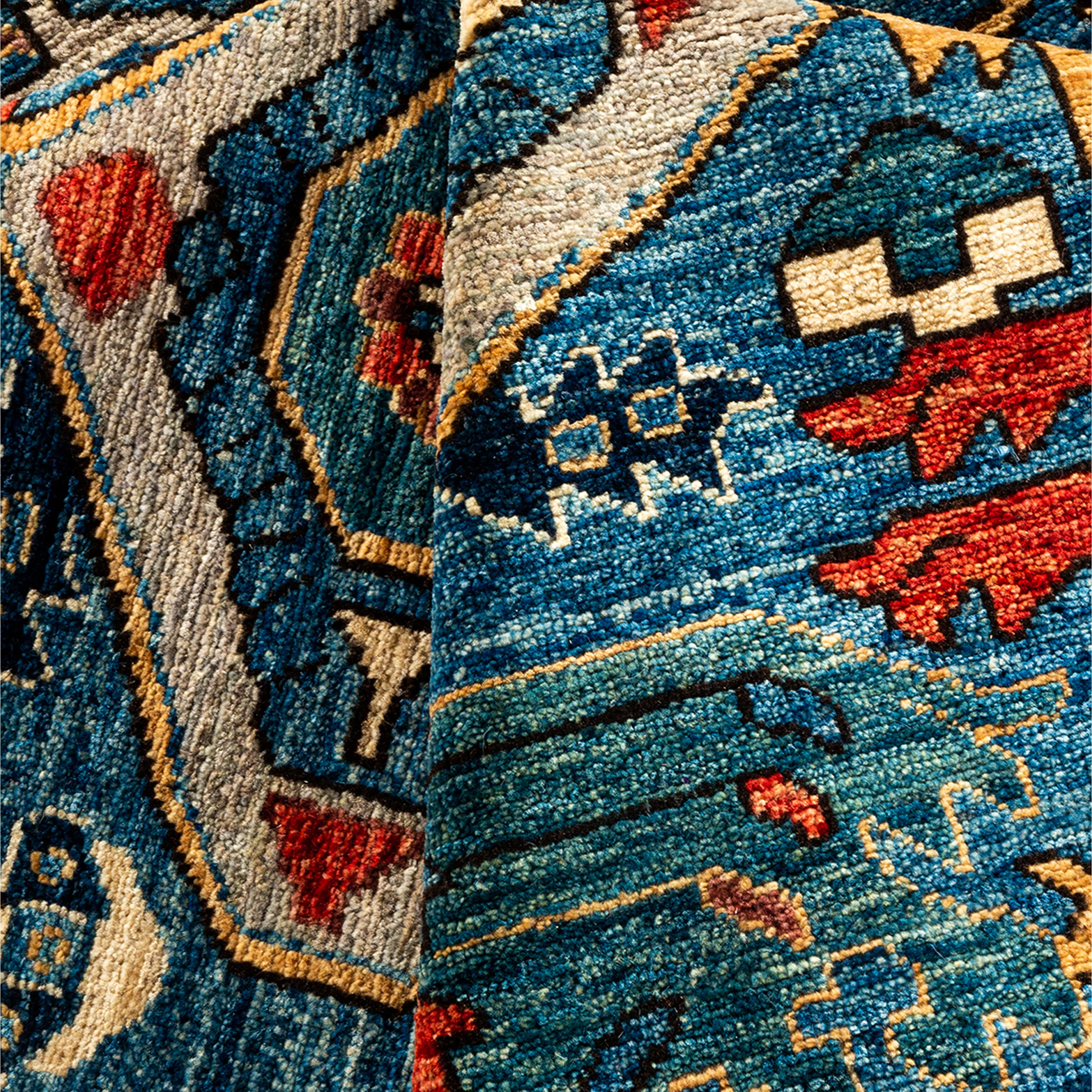 Blue Traditional Serapi Wool Rug - 8'1" x 9'10" - Image 7