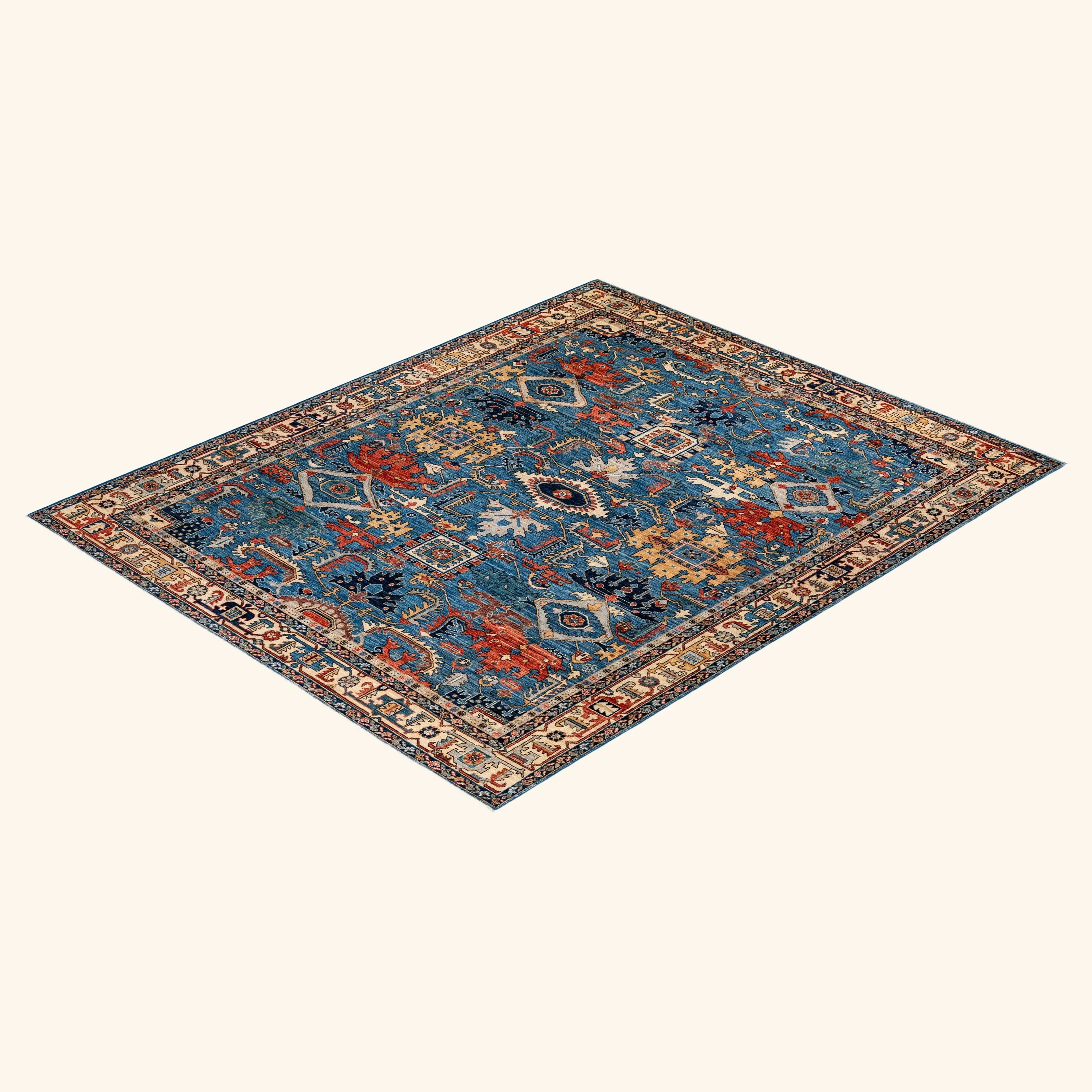 Blue Traditional Serapi Wool Rug - 8'1" x 9'10" - Image 8