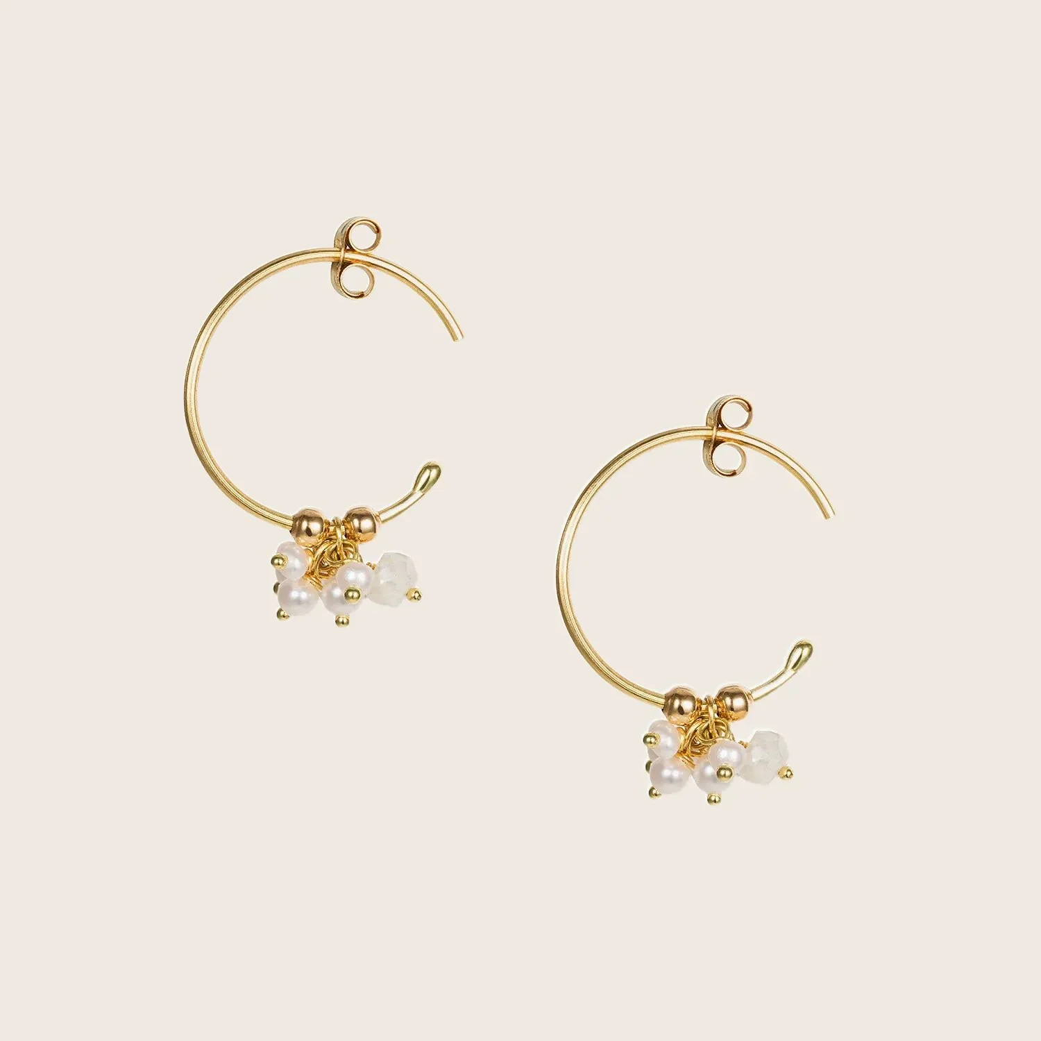 Pearl Cluster Hoops