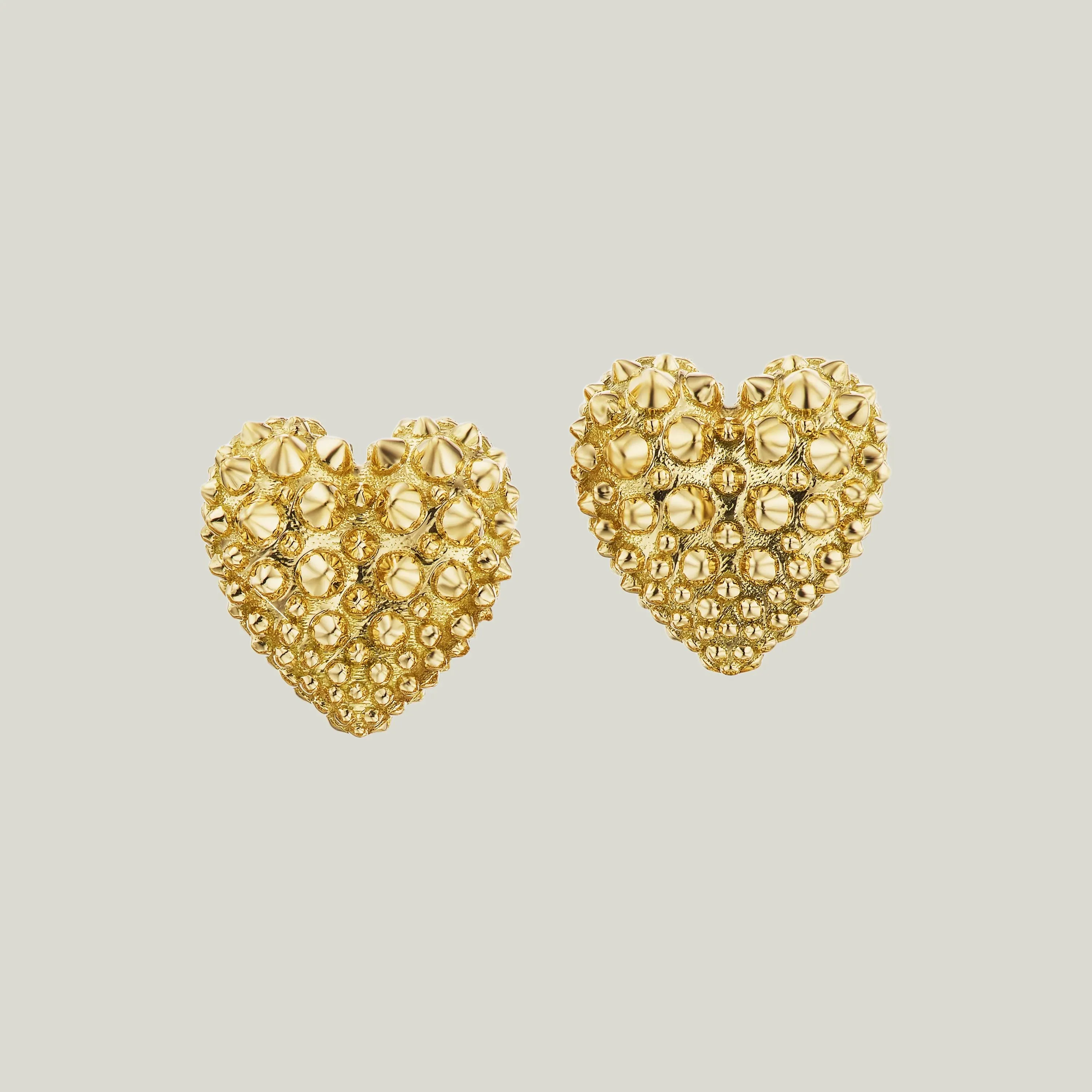 Pierce Your Heart Gold Heart Stud Earrings