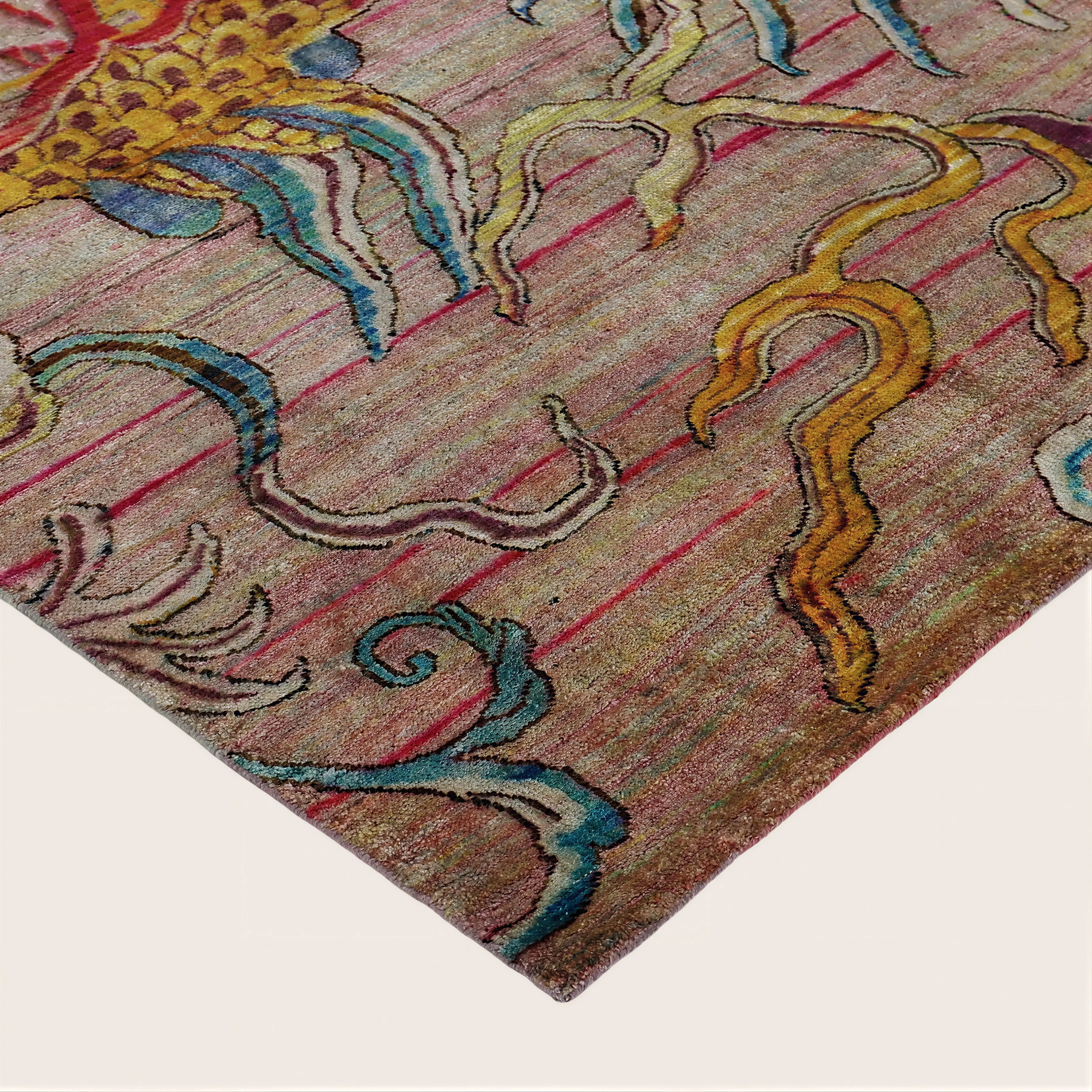 Gold Alchemy Contemporary Silk Rug - 7'11" x 8'7" - Image 2