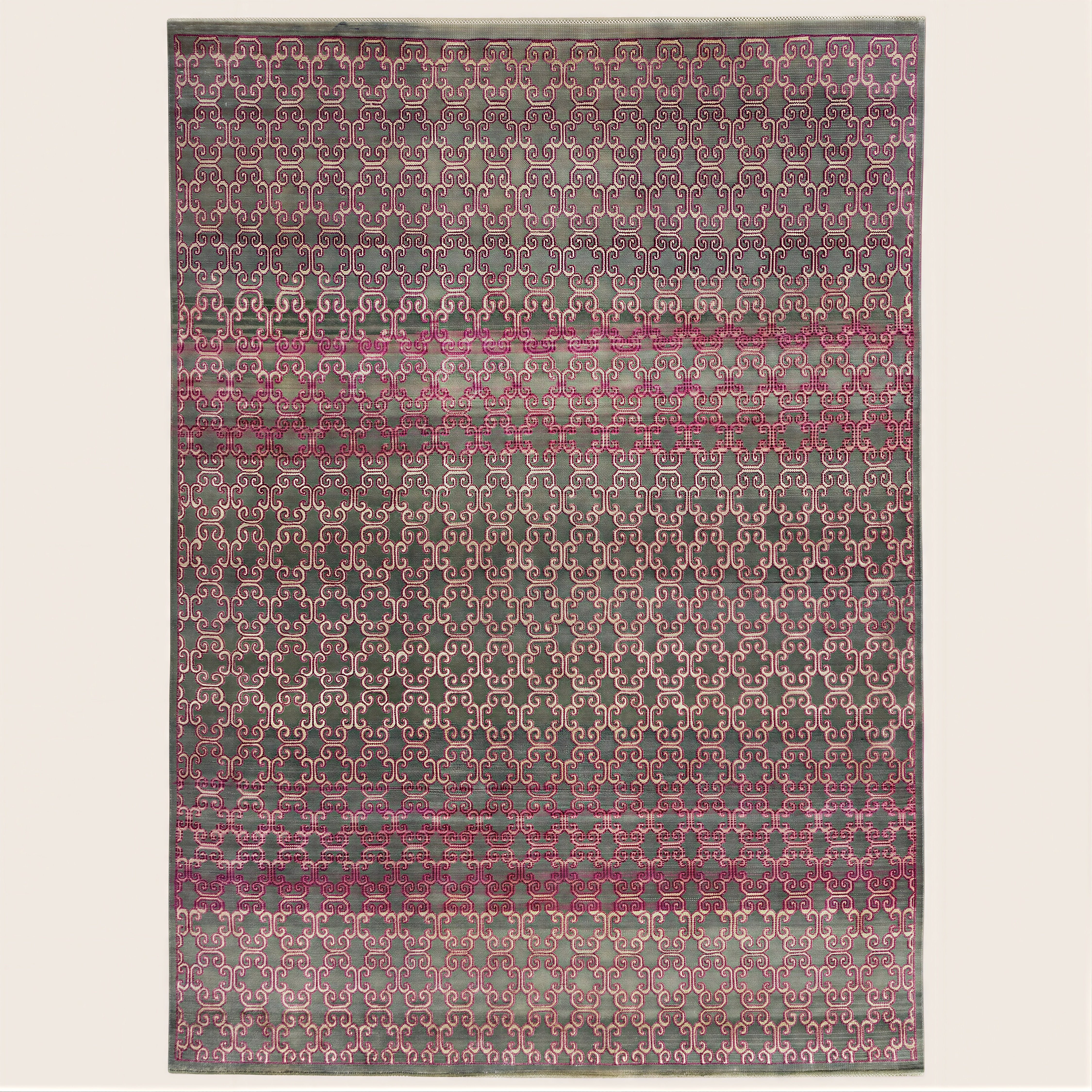Pink Alchemy Contemporary Silk Wool Blend Rug - 5'2" x 7'1"