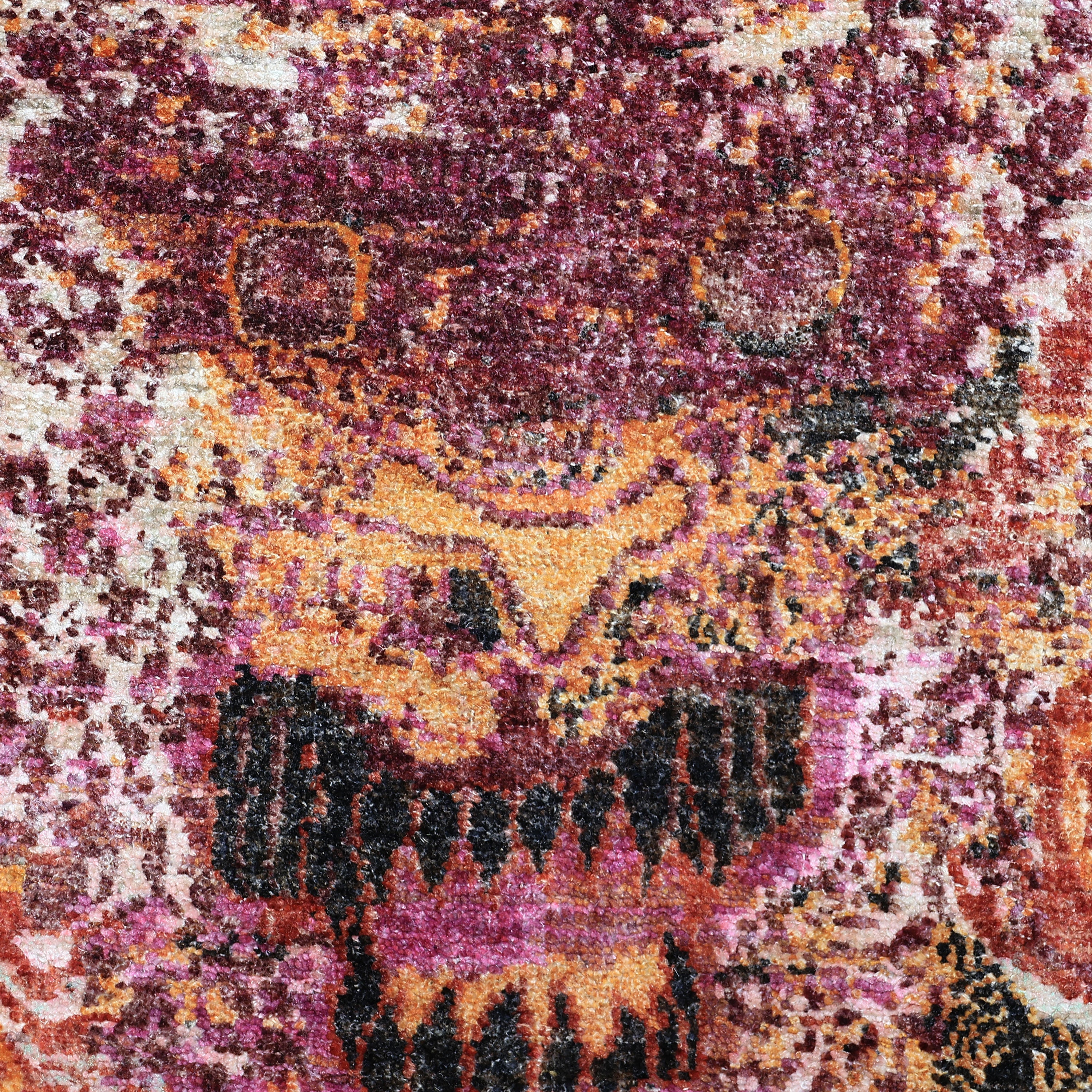 Pink Alchemy Contemporary Wool Silk Blend Rug - 4' x 5' - Image 2
