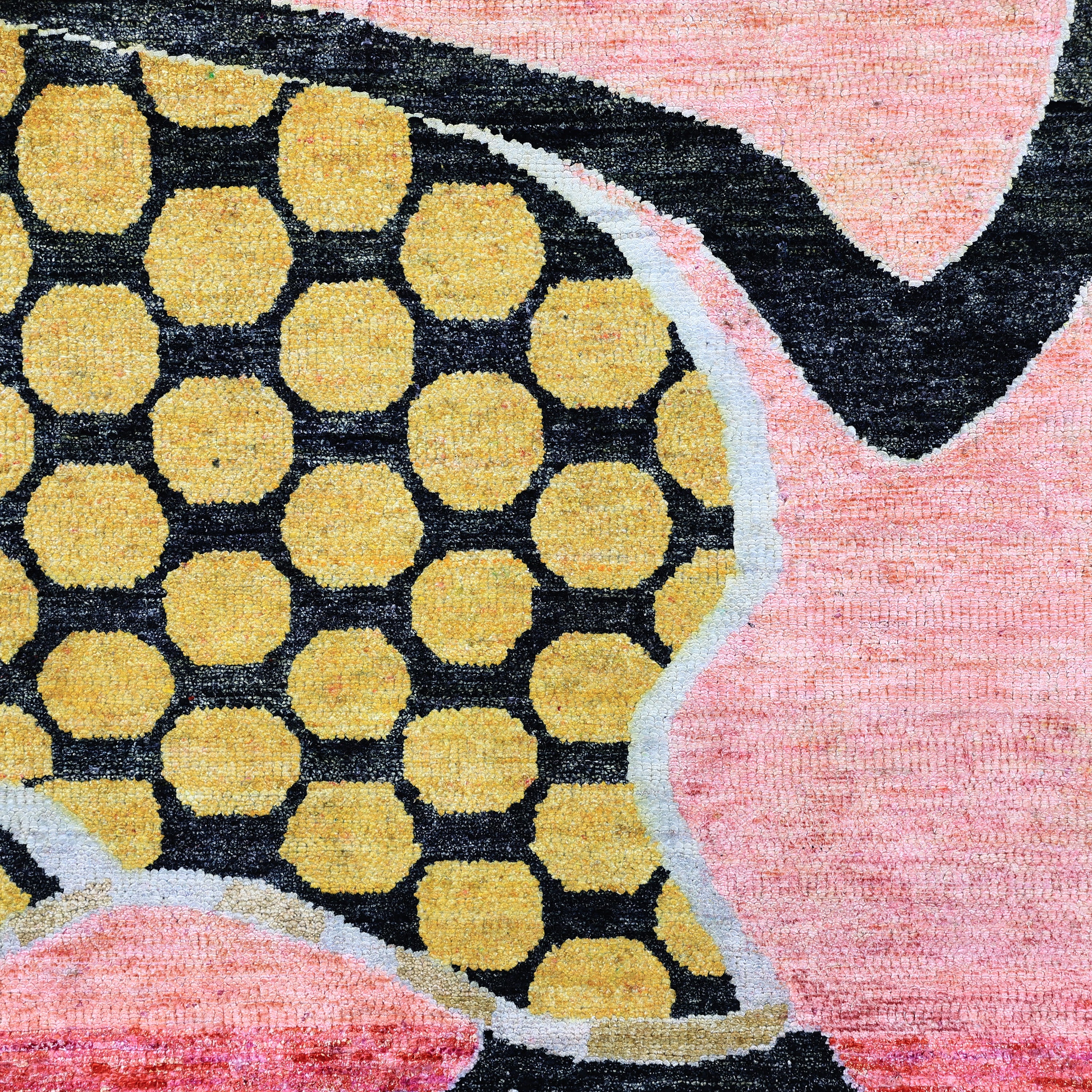 Pink Alchemy Traditional Silk Wool Blend Rug - 6'1" x 4'7" - Image 5