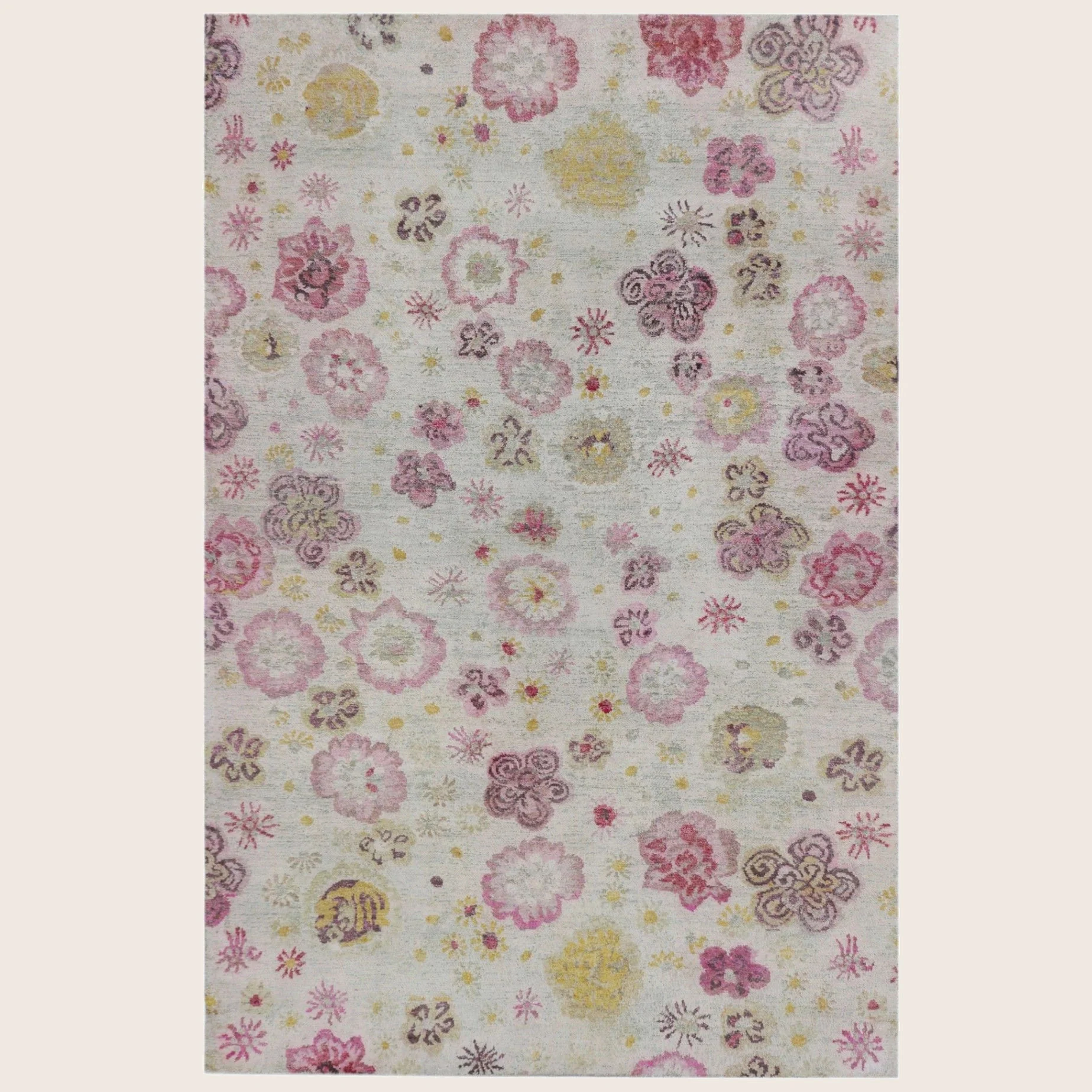 Pink Aura Contemporary Saree Silk Rug