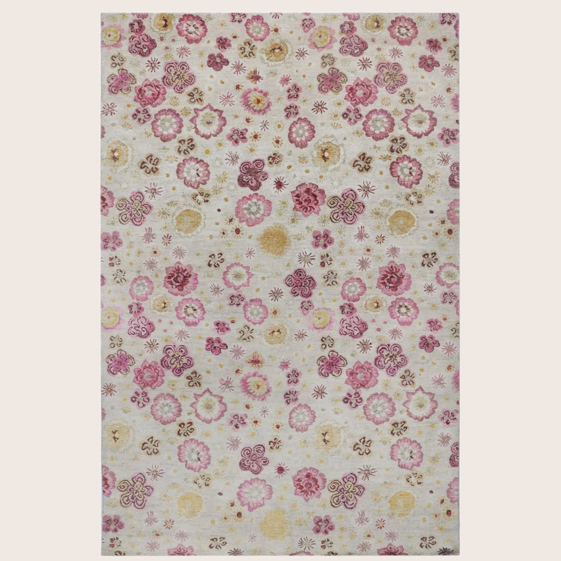 Pink Aura Contemporary Saree Silk Rug