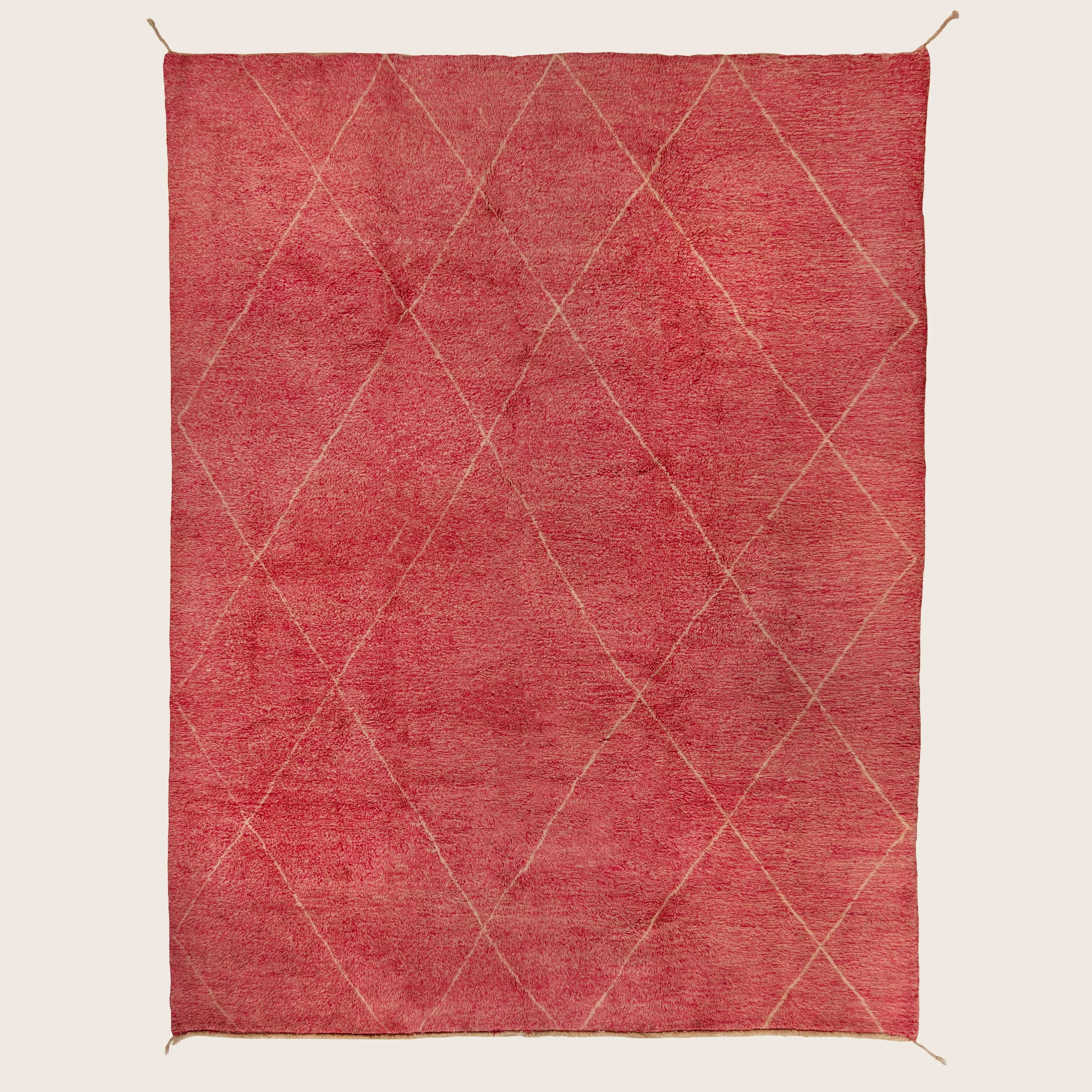 Pink Berber Wool Rug - 9'10" x 13'2"