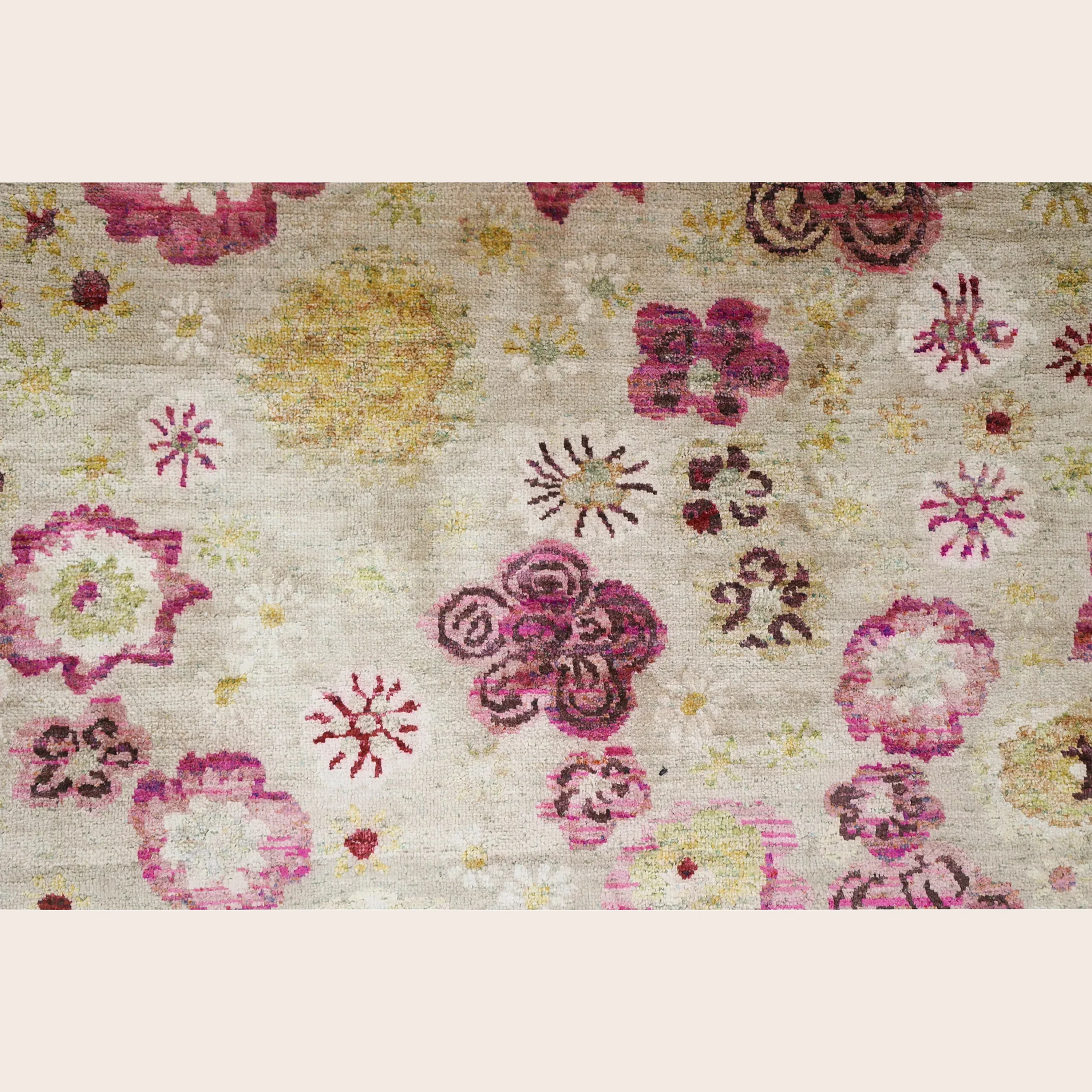 Pink Contemporary Silk Rug - 8' x 10' - Image 2