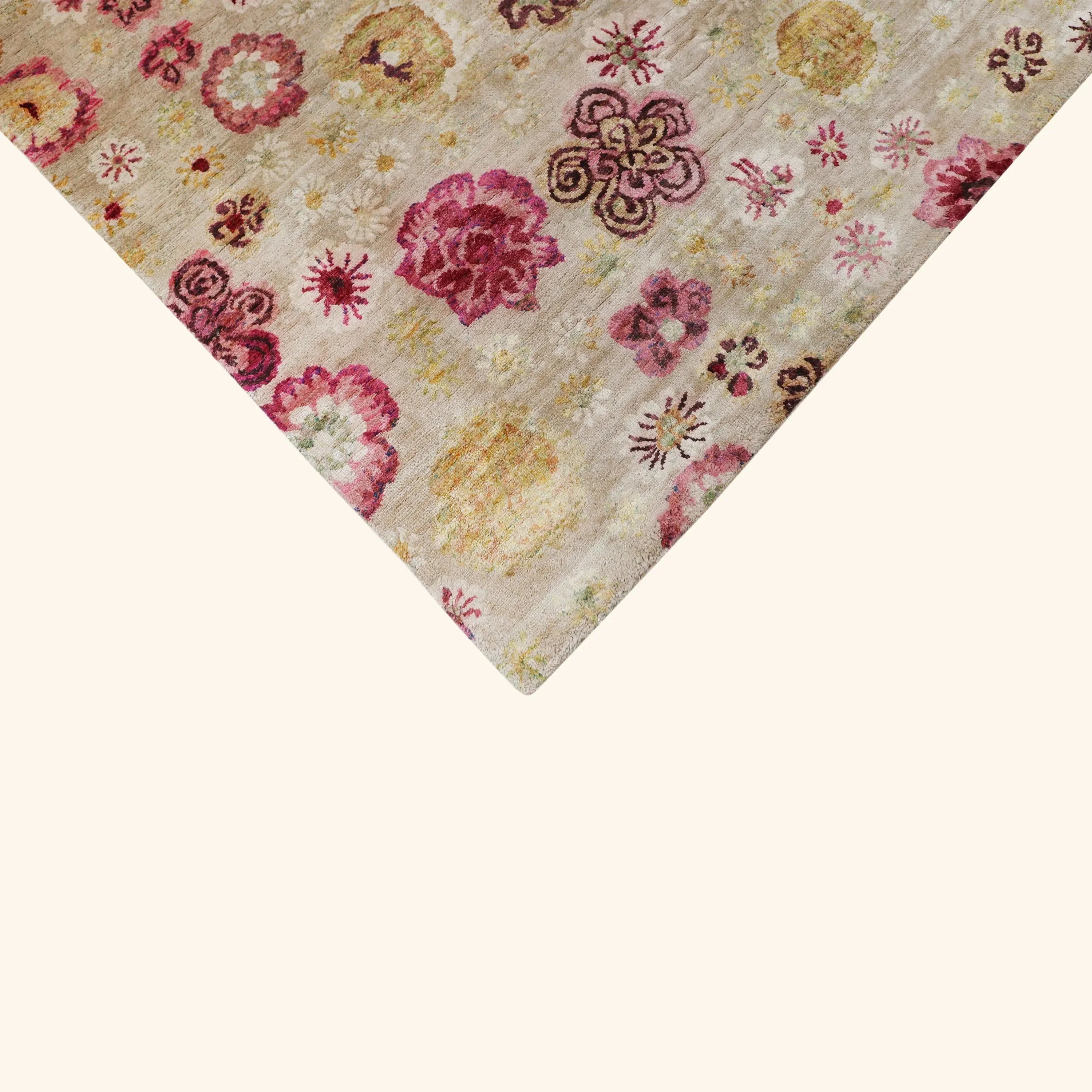 Pink Contemporary Silk Rug - 8' x 10' - Image 3