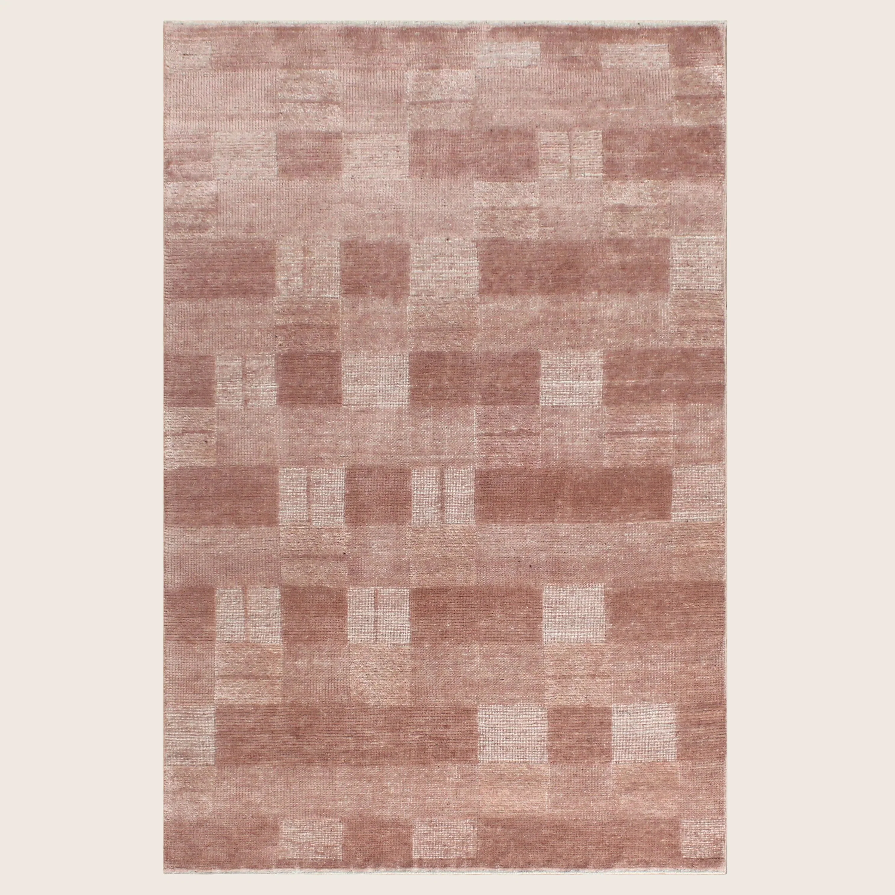 Pink Contemporary Wool Rug