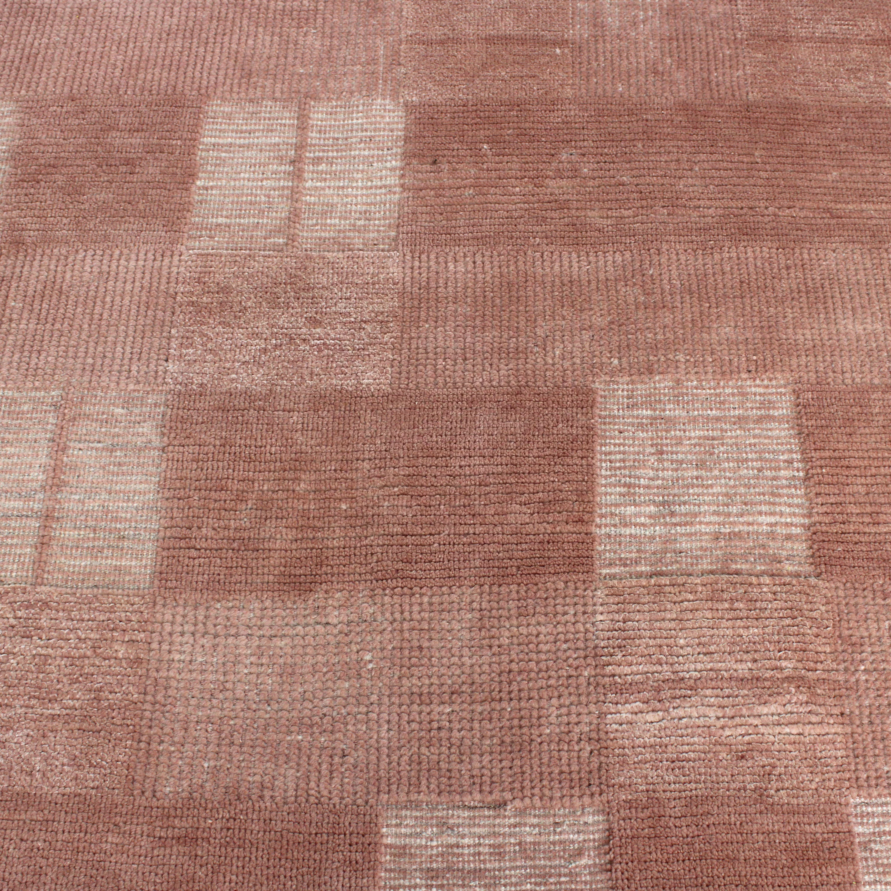 Pink Contemporary Wool Rug - Image 10