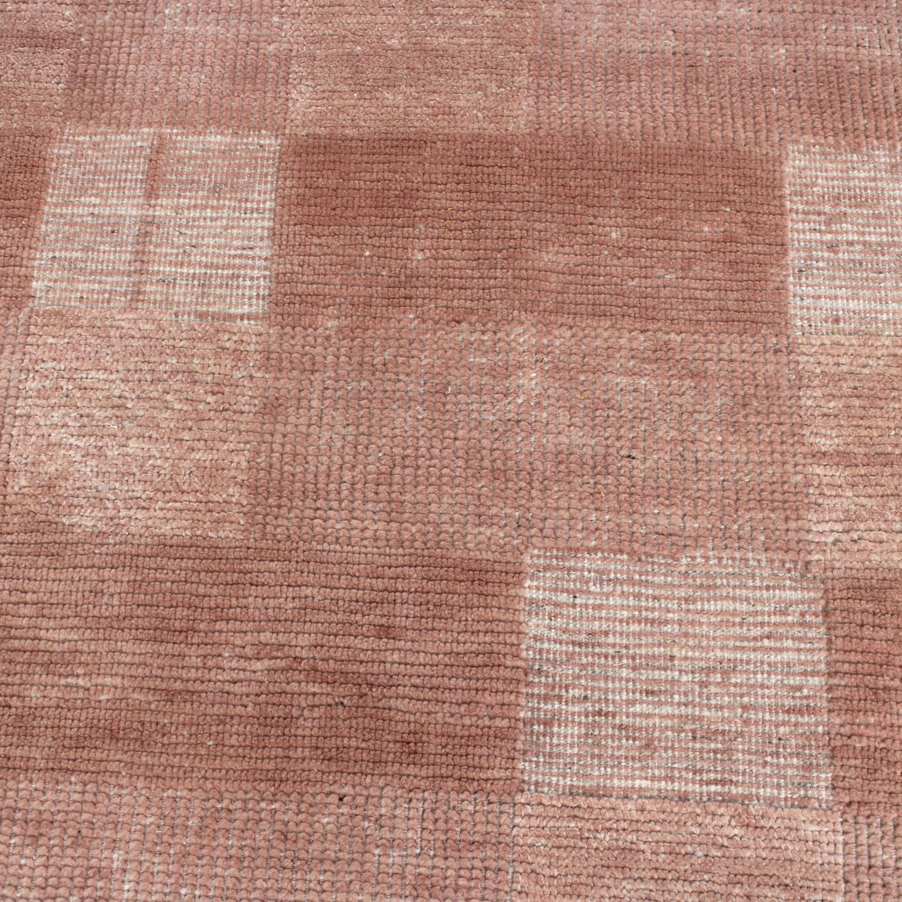 Pink Contemporary Wool Rug - Image 4