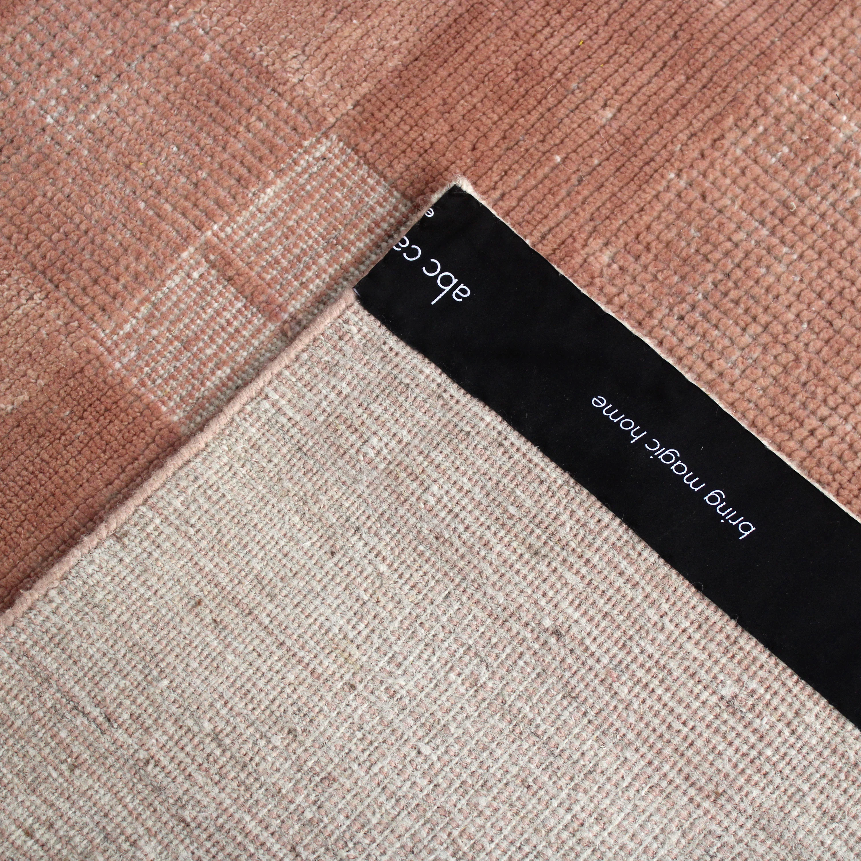 Pink Contemporary Wool Rug - Image 5