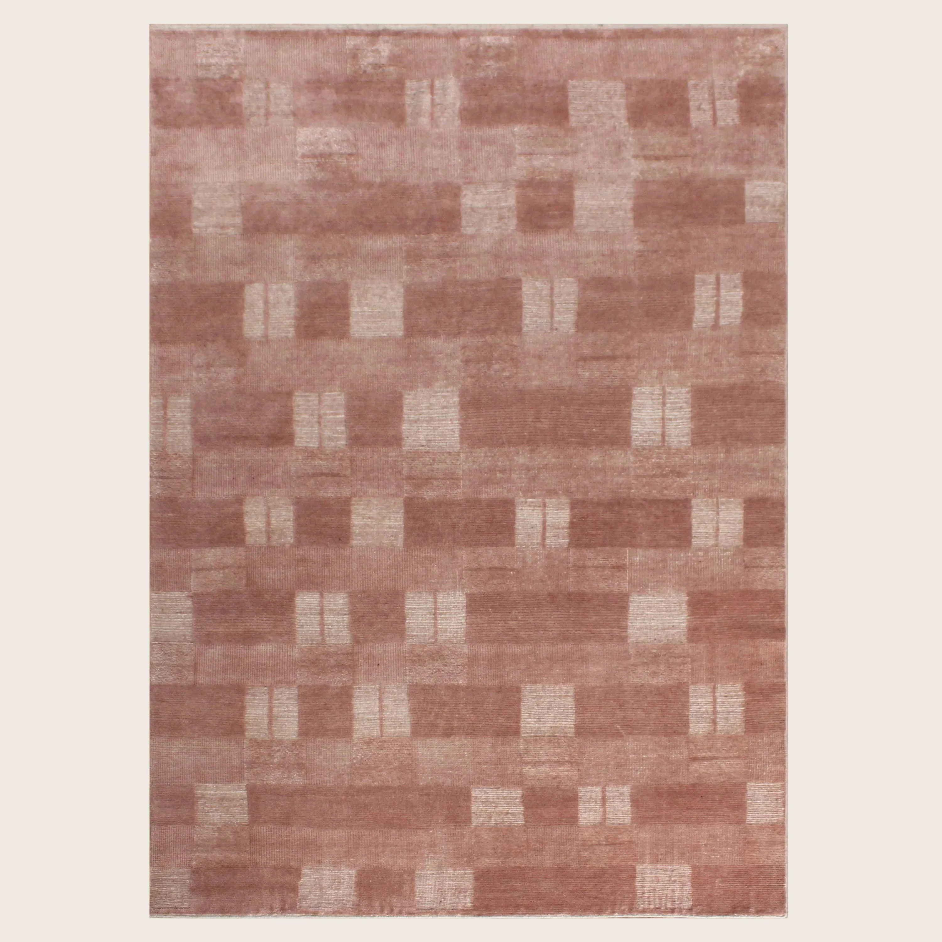 Pink Contemporary Wool Rug - Image 7