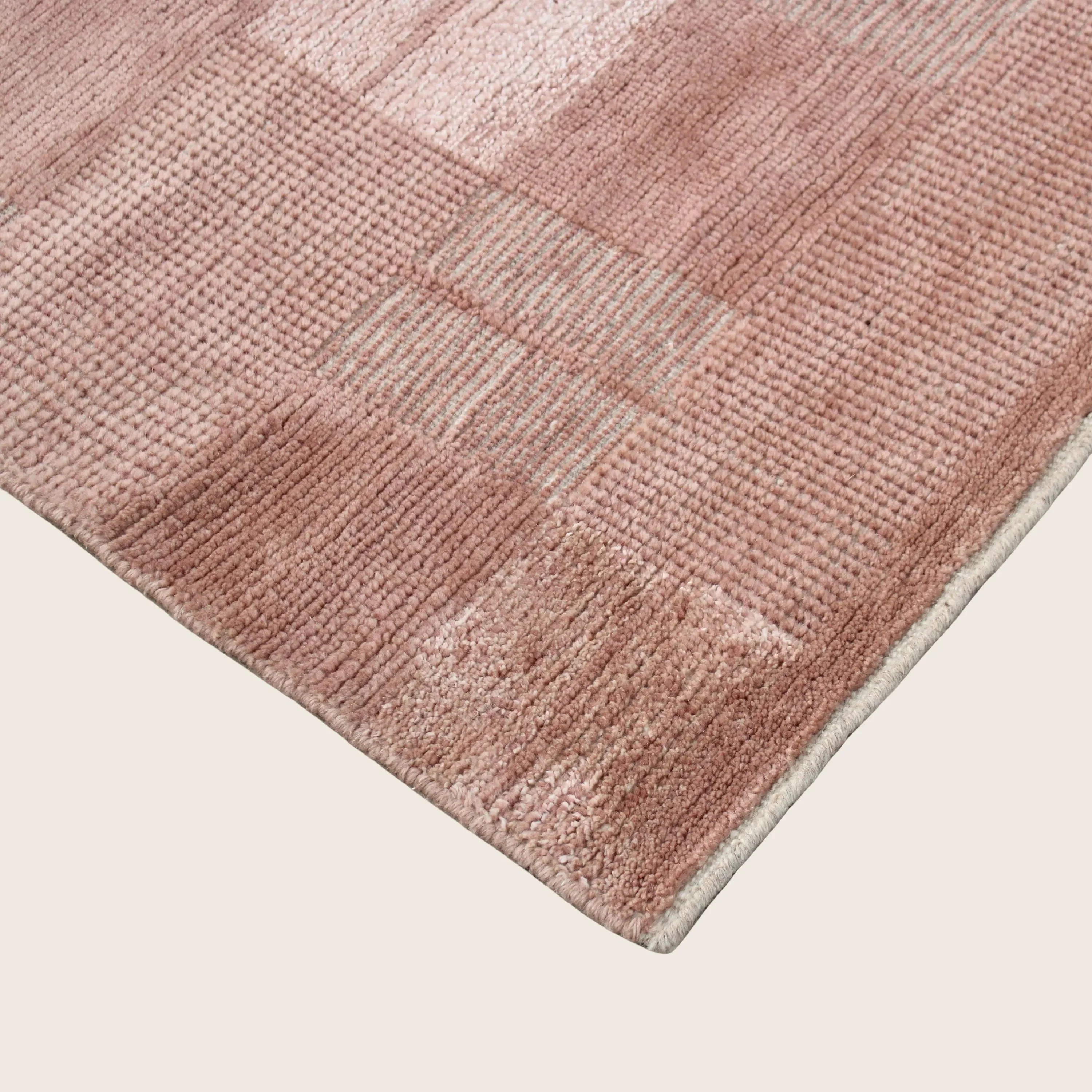 Pink Contemporary Wool Rug - Image 9
