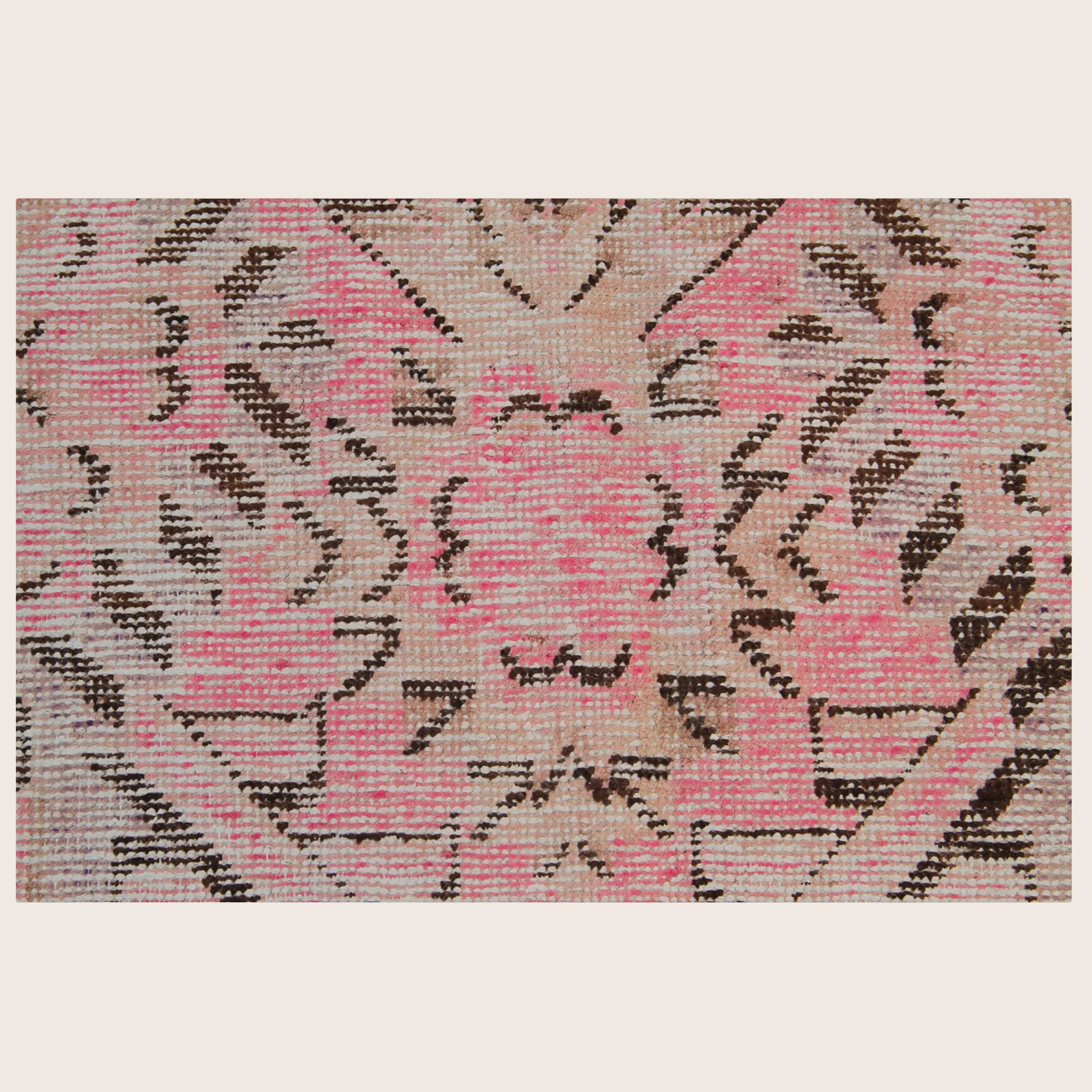 Pink Vintage Wool Cotton Blend Runner - 4'10" x 9'11" - Image 2