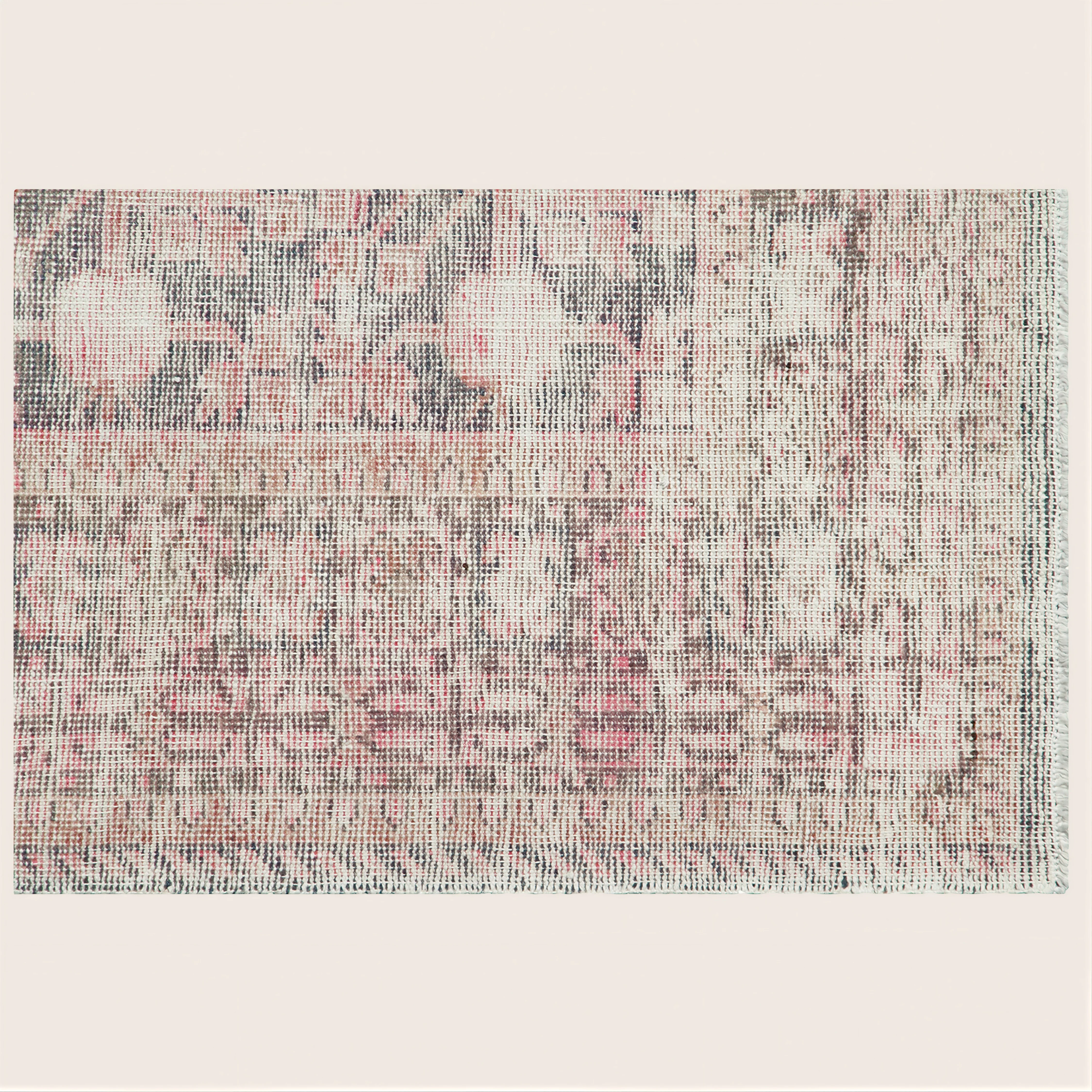 Pink Vintage Wool Cotton Blend Runner - 5'1" x 10' - Image 3