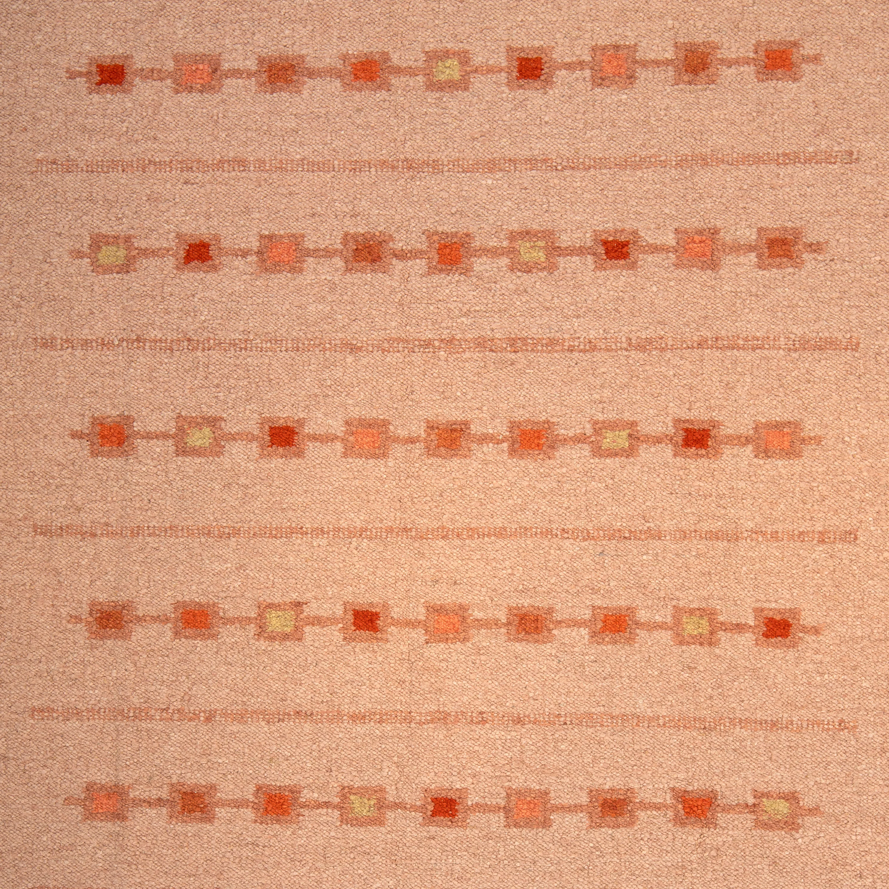 Pink Swedish Inspired Flatweave Wool Rug - 8' x 10' - Image 2