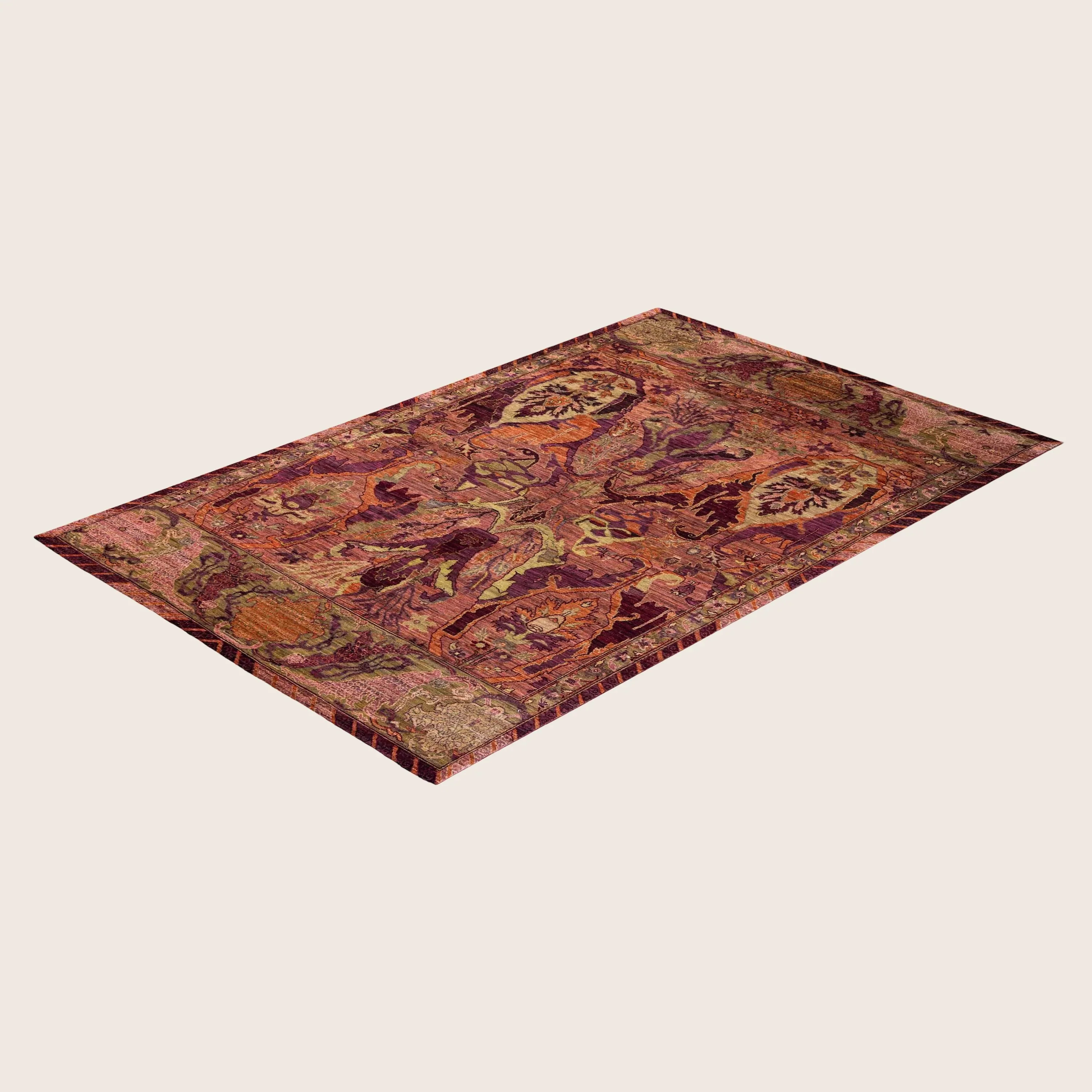 Pink Soluna Traditional Wool Rug - 5'10" x 9'1" - Image 8