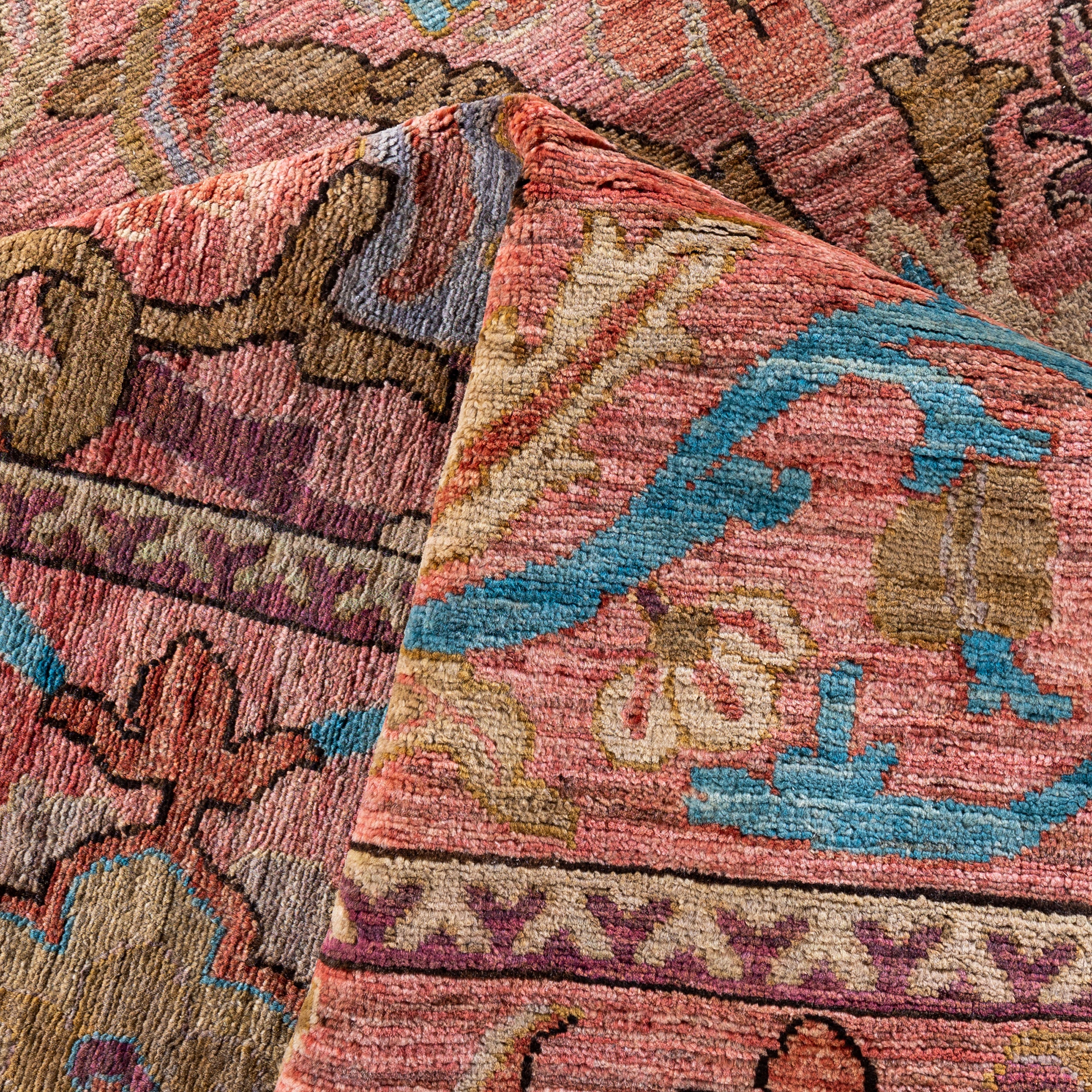 Pink Soluna Traditional Wool Rug - 9'1" x 12'1" - Image 7