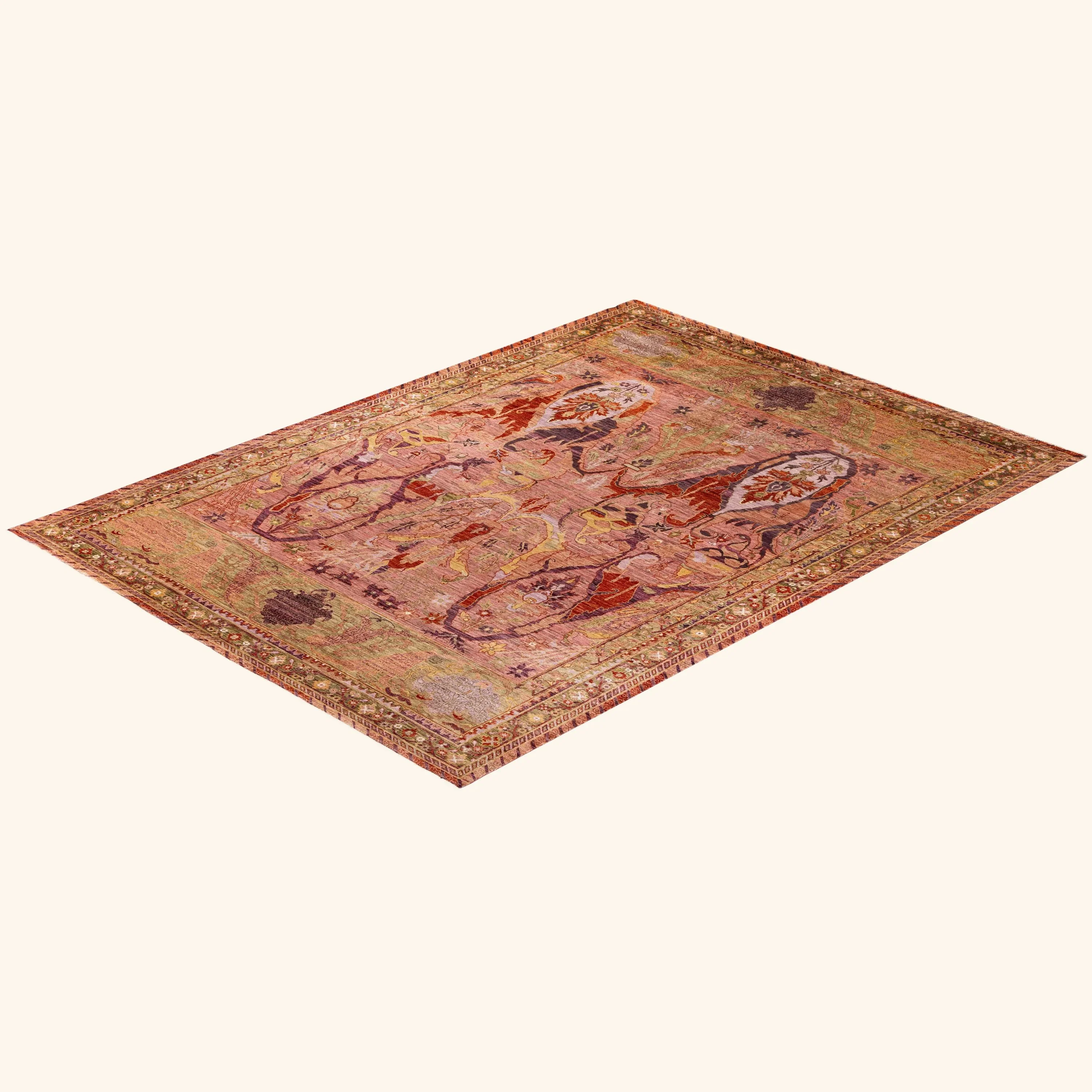 Pink Soluna Traditional Wool Rug - 9'1" x 12'9" - Image 8