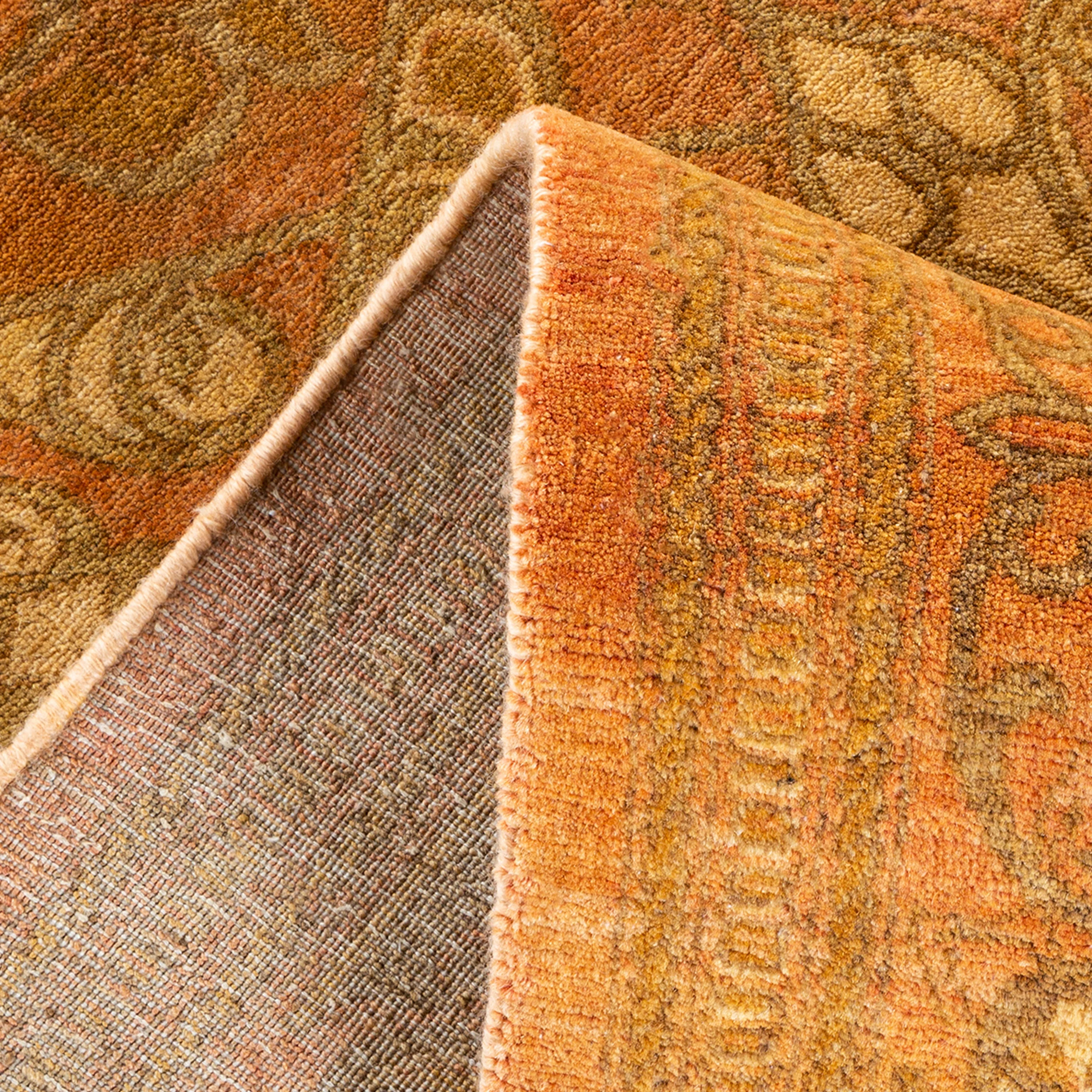 Gold Traditional Mogul Wool Rug - 9'4" x 12'1" - Image 6