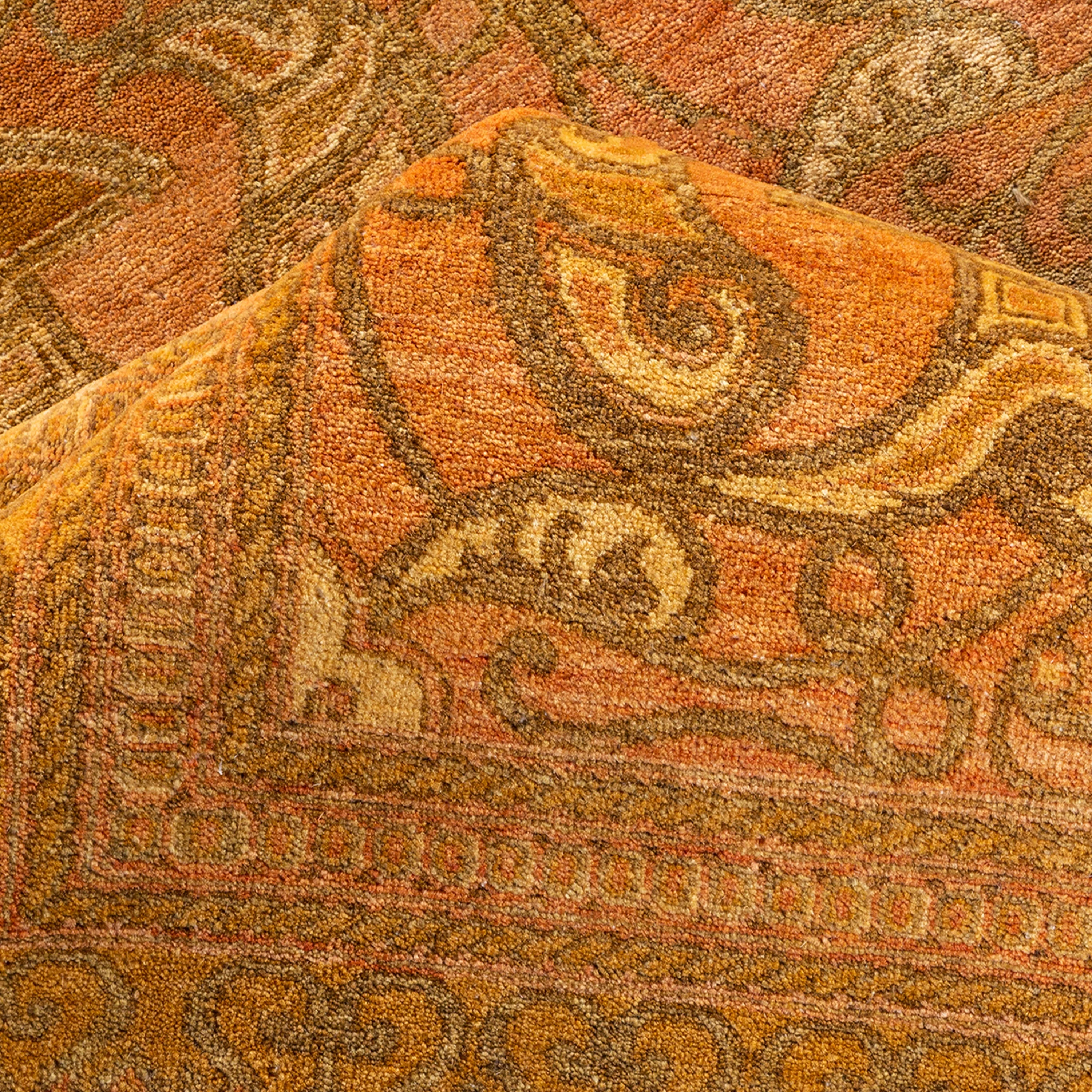 Gold Traditional Mogul Wool Rug - 9'4" x 12'1" - Image 7