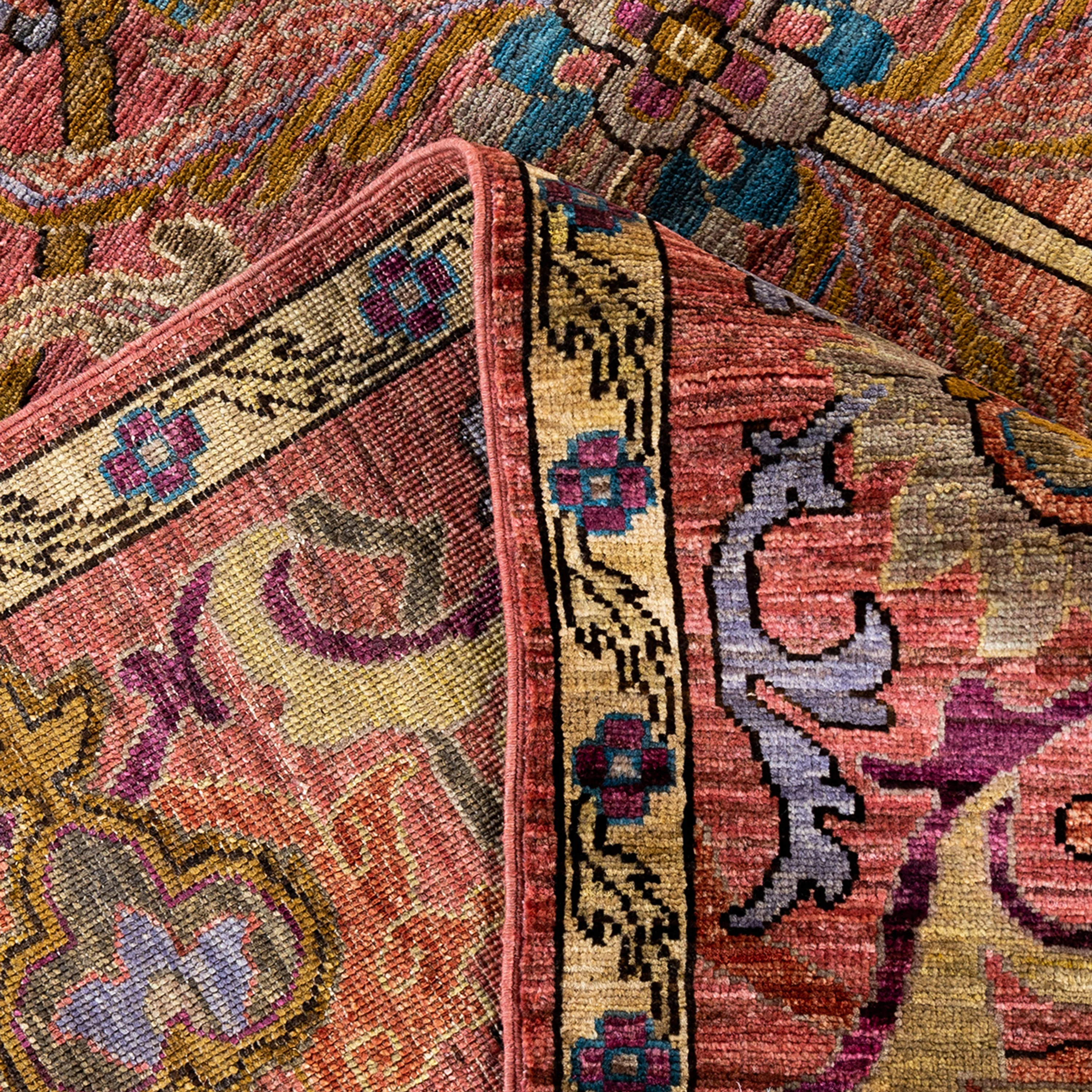Pink Traditional Wool Rug - 8' x 9'9" - Image 6