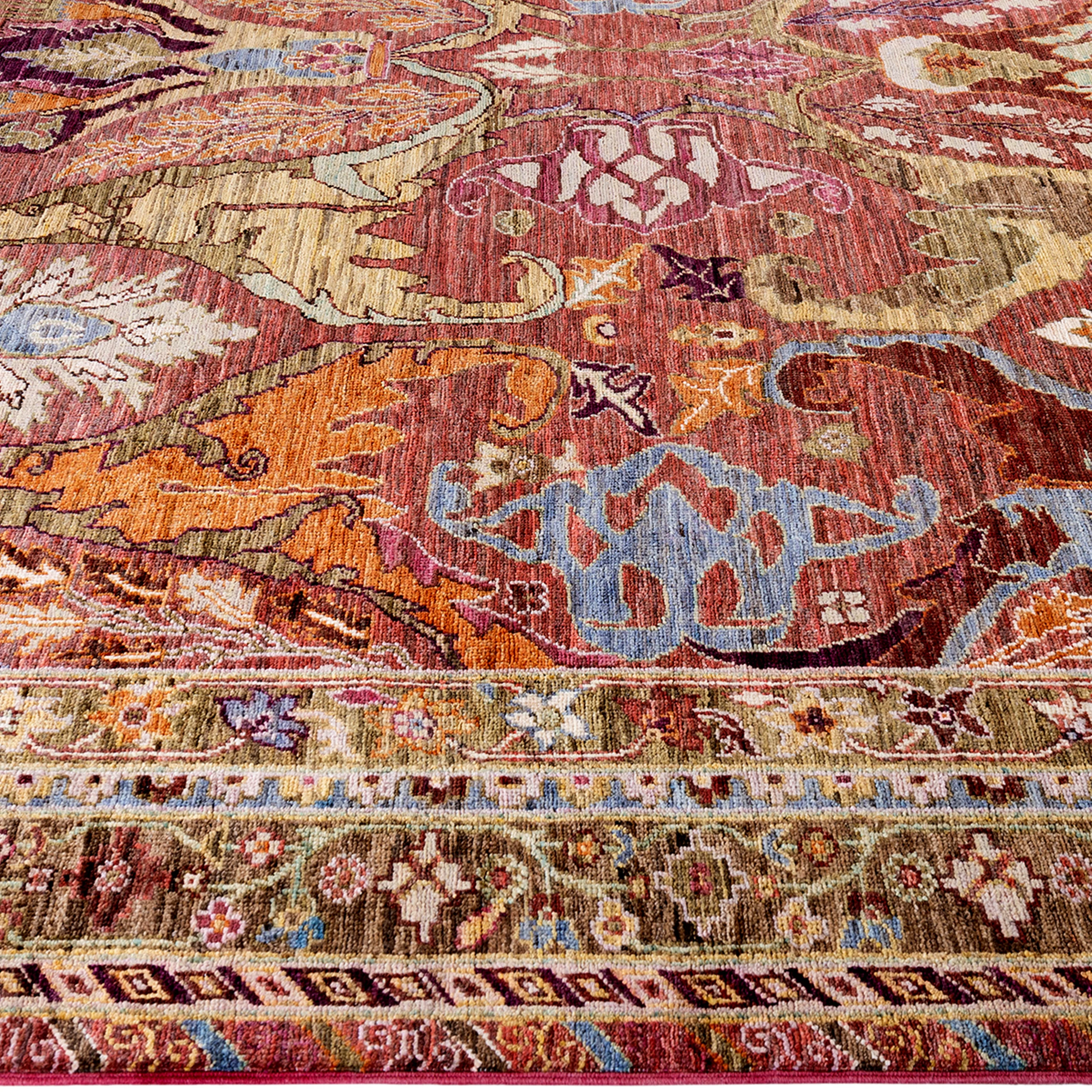 Pink Traditional Wool Rug - 8'2" x 9'11" - Image 4
