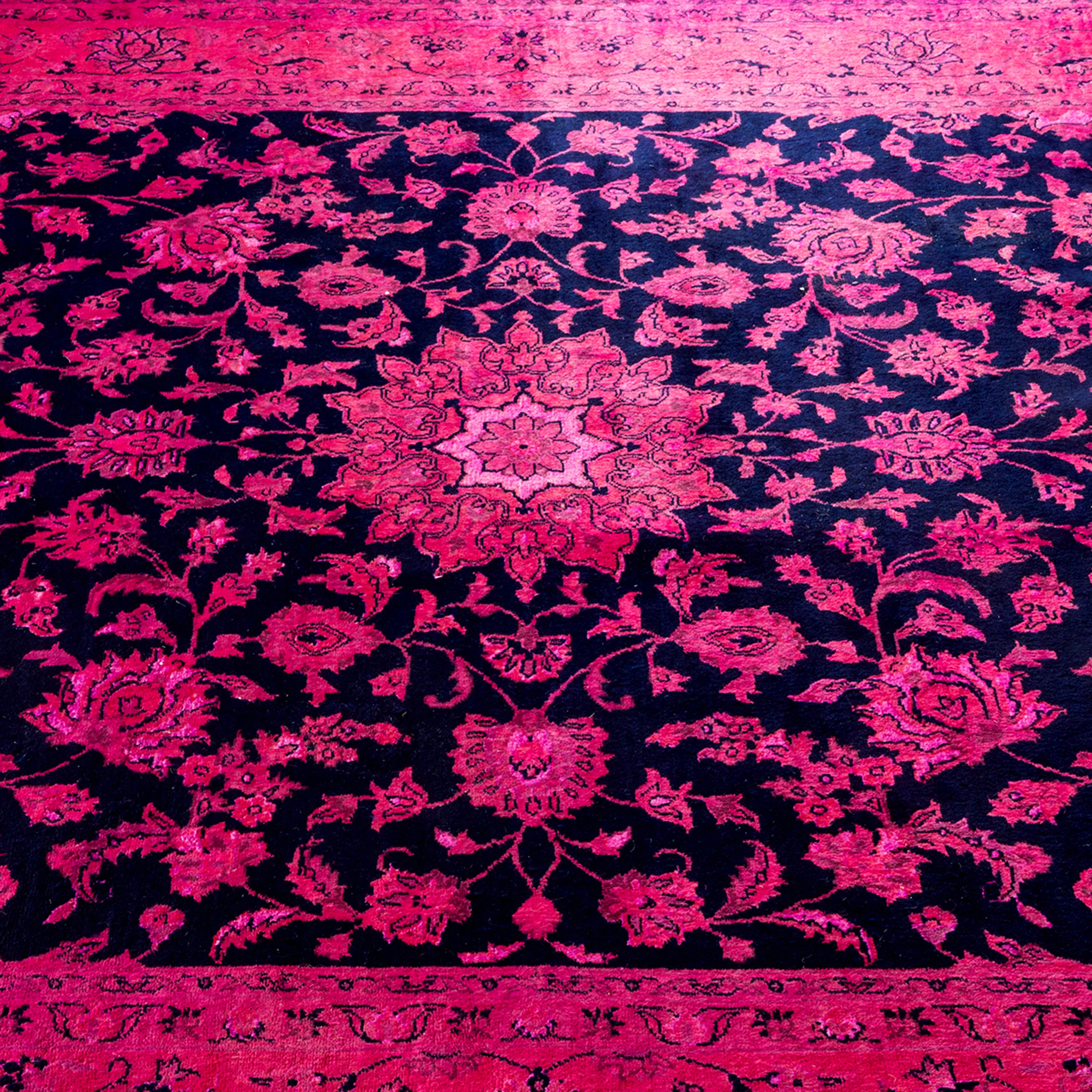 Pink and Black Samsara Wool Rug - 4'8" x 6'10" - Image 4