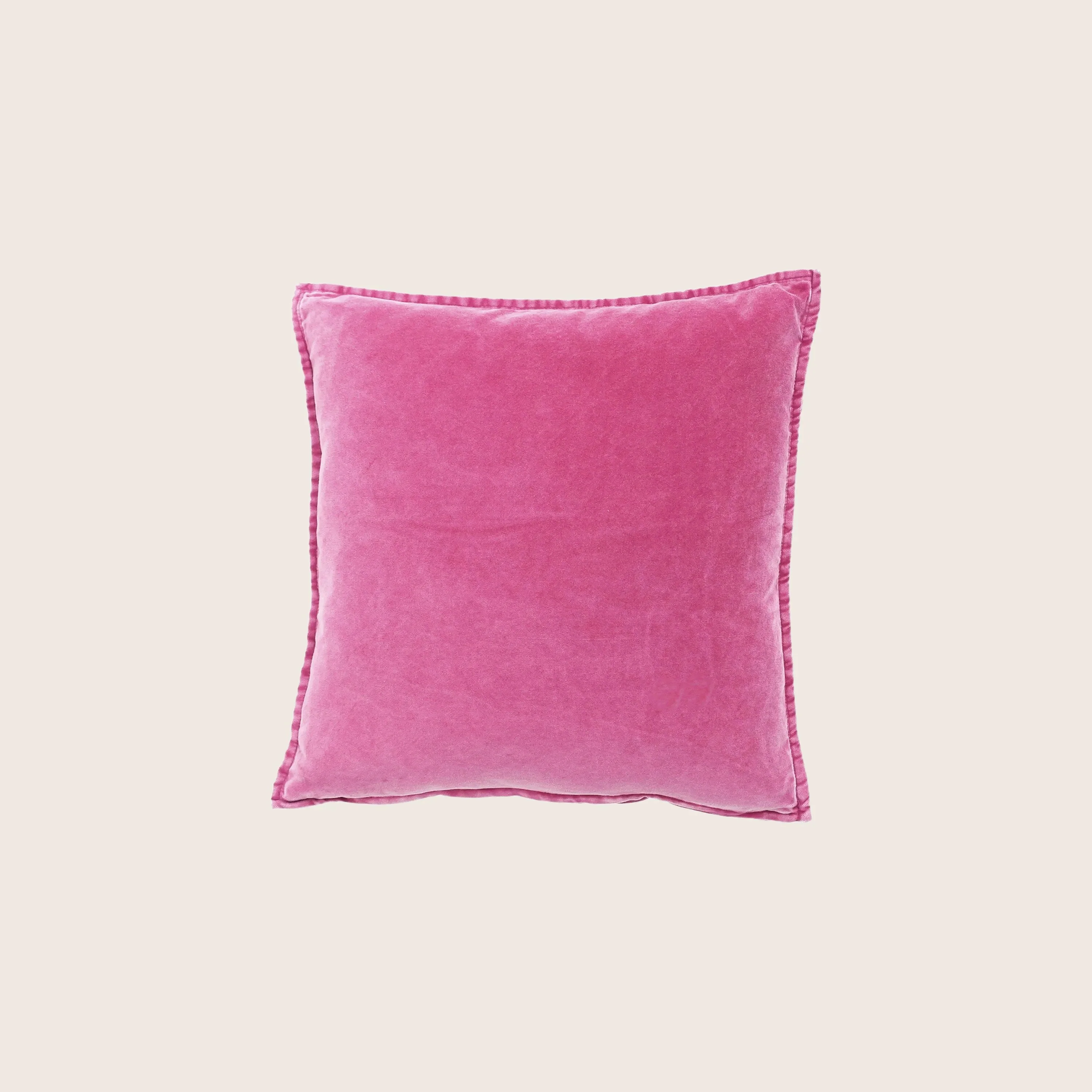 Pip Washed Velvet Bright Pink Pillow