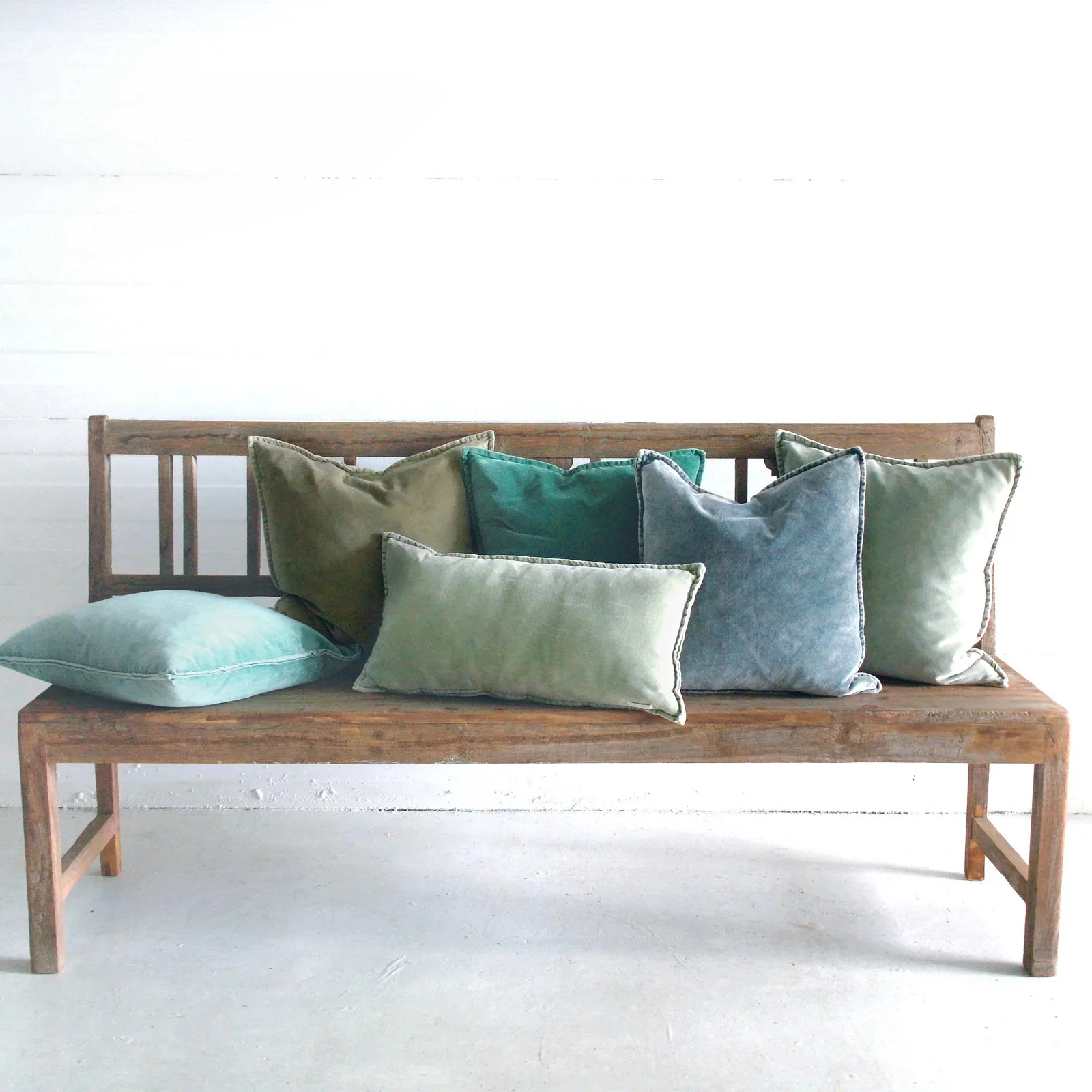 Pip Washed Velvet Green Pillow - Image 2