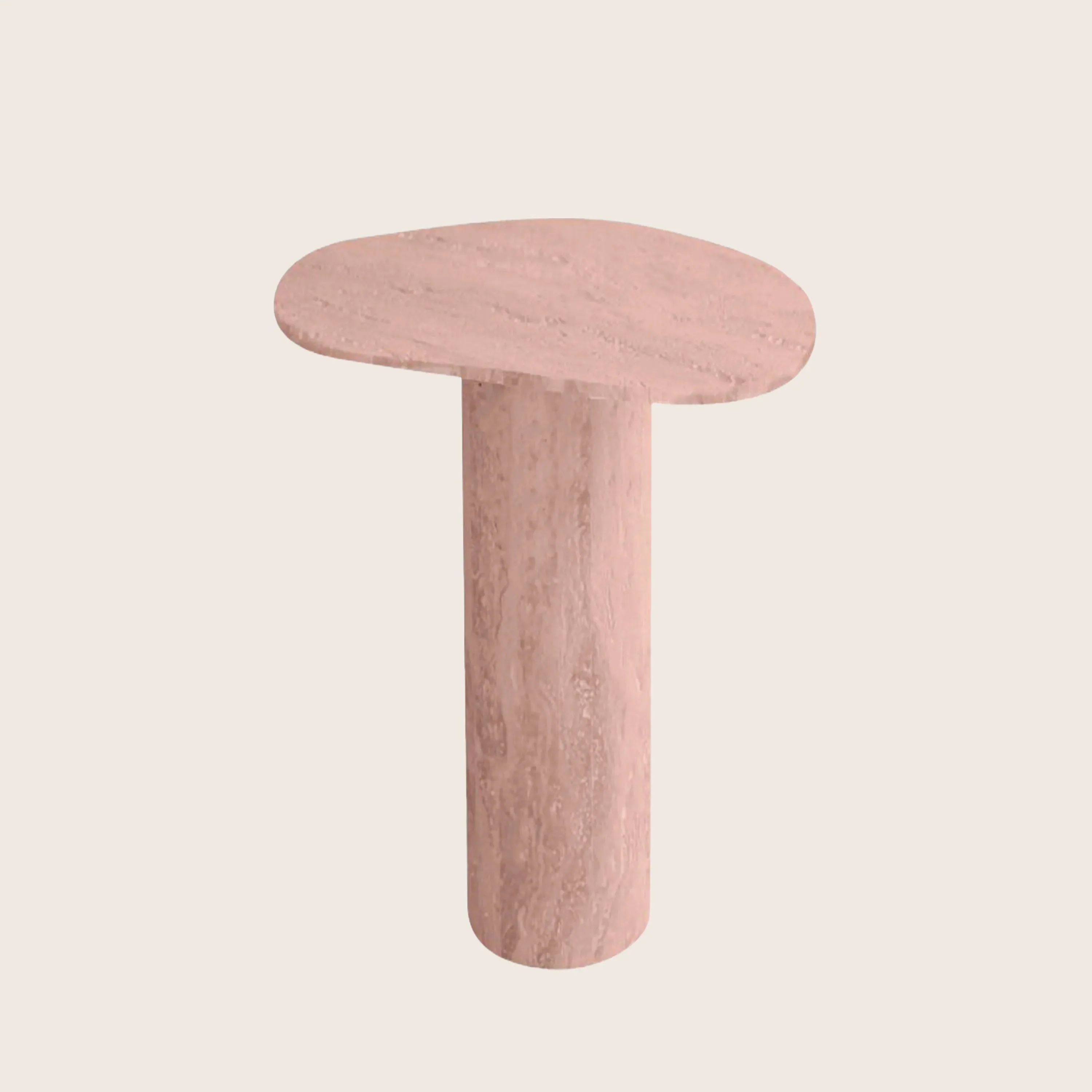 Puddle Travertine Side Table | Rosso - Image 3