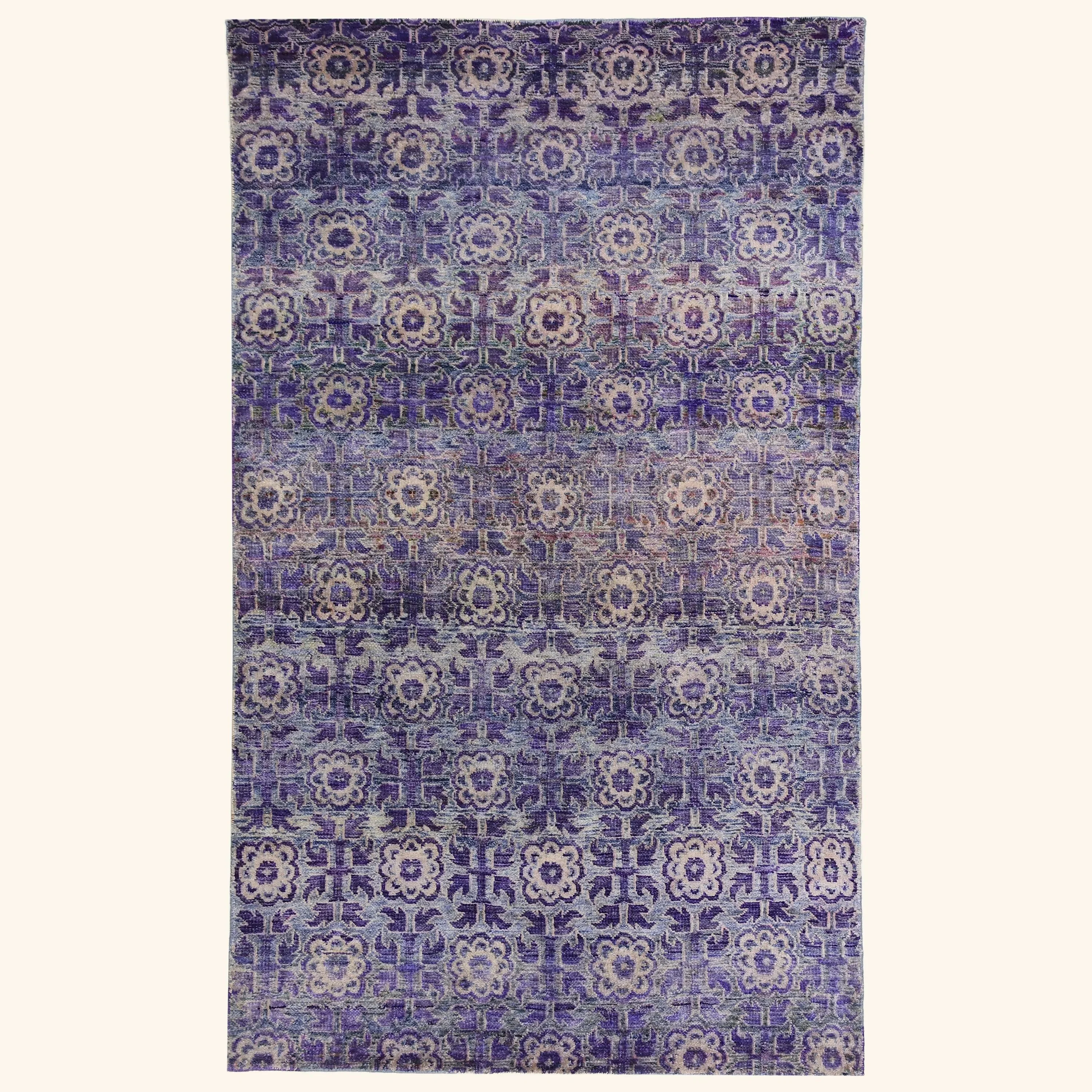 Purple Alchemy Contemporary Silk Rug - 2'11" x 4'11"