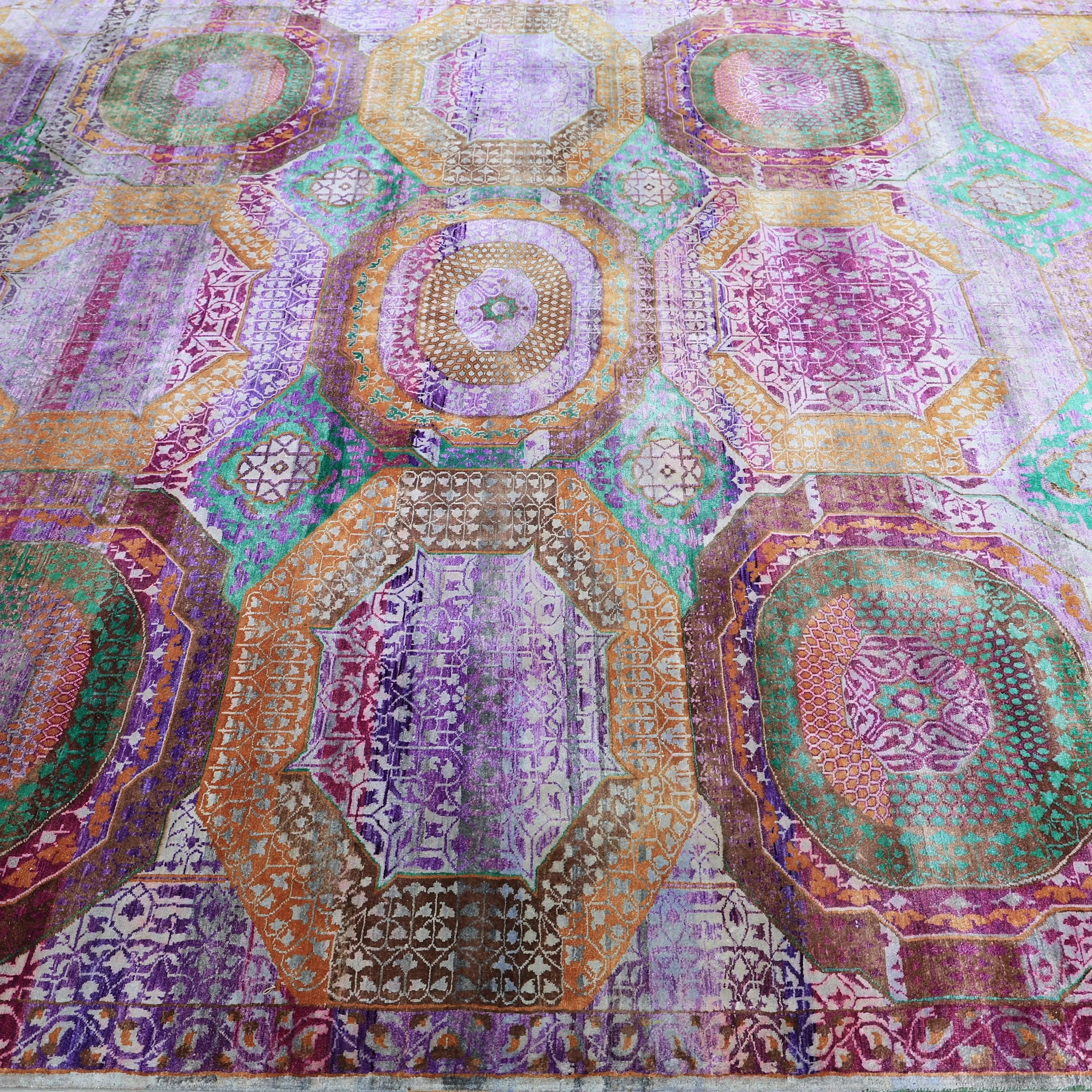 Purple Alchemy Traditional Silk Rug - 9' x 12' - Image 6